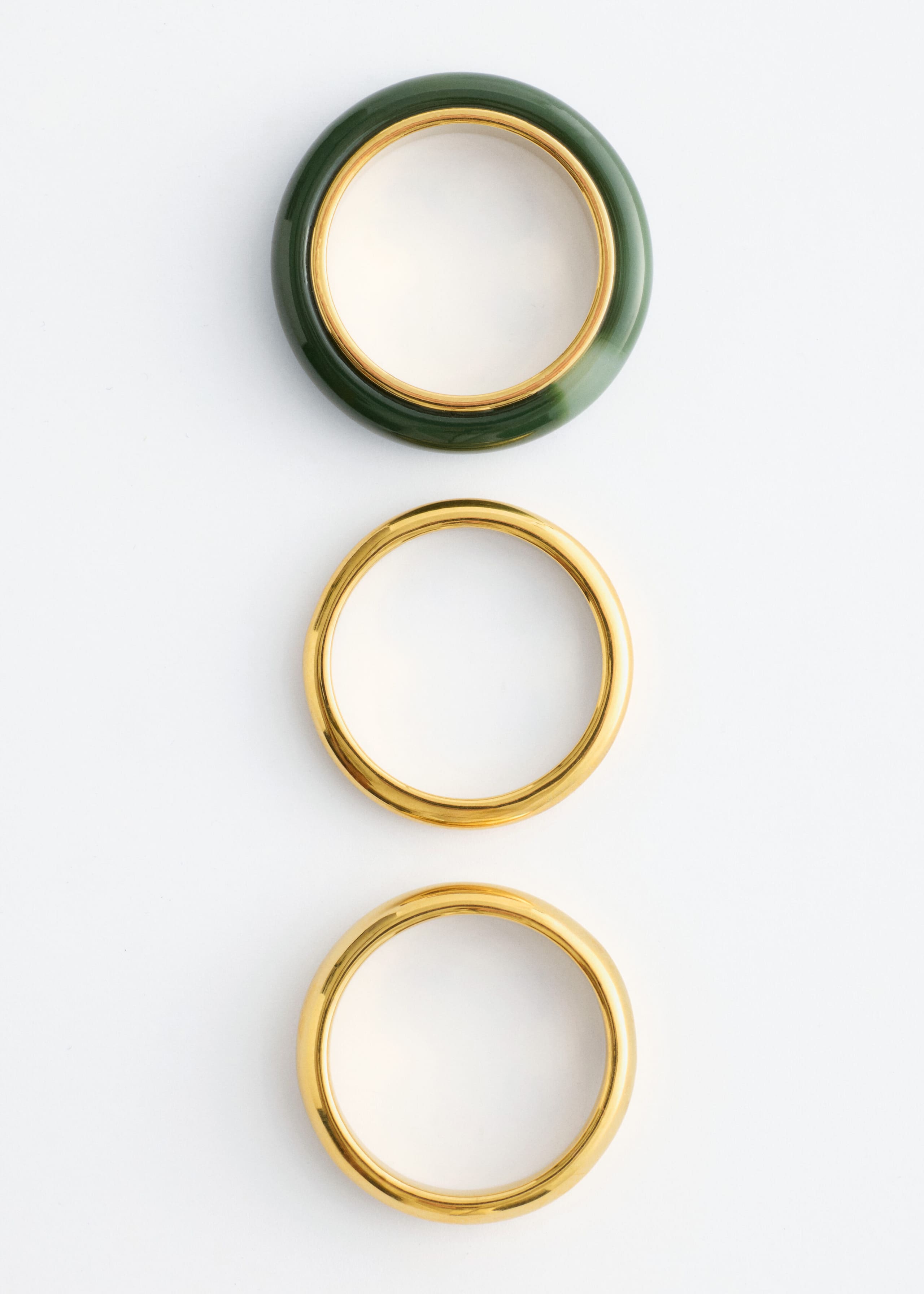3-Pack Ring Set - Gold/Green - Still Life