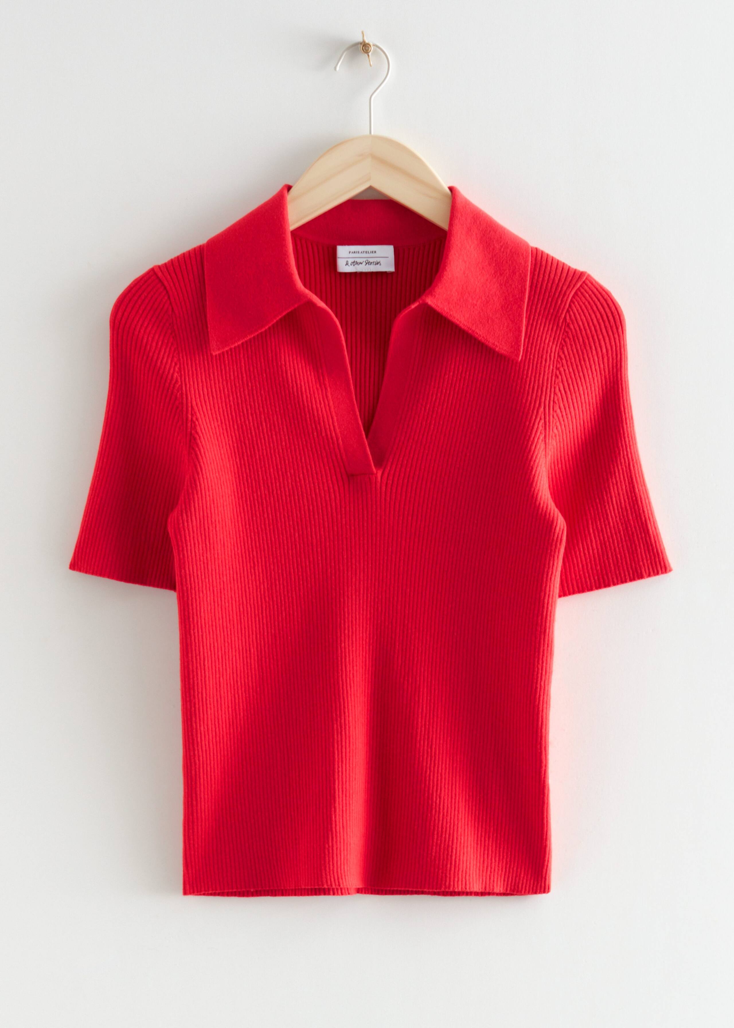 Fitted Collared Top - Dark Blue - Still Life
