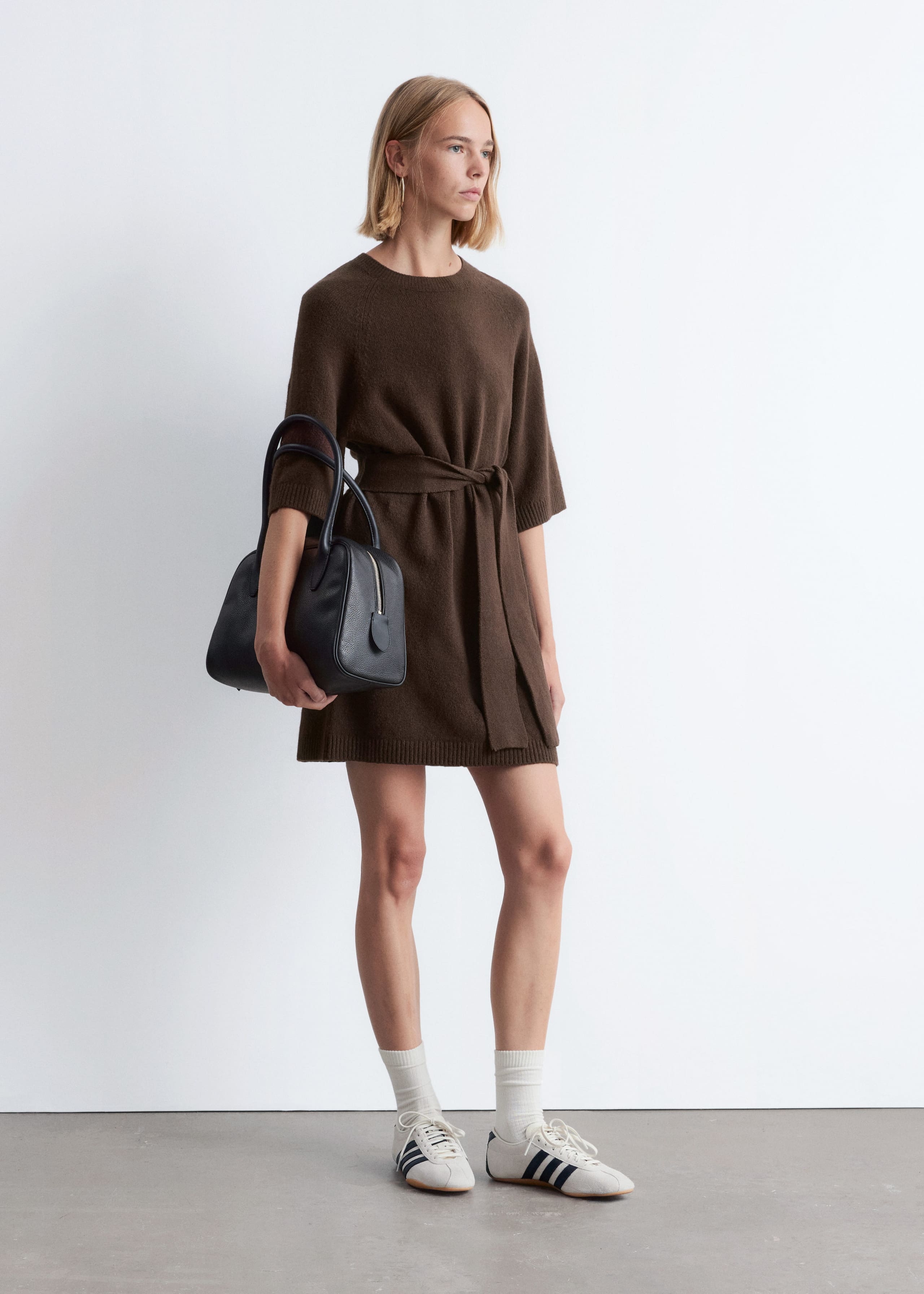 Image of Knitted T-Shirt Mini Dress