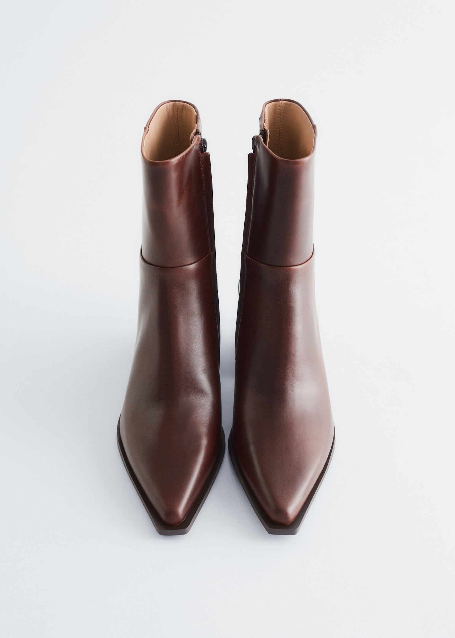 Sleek Leather Cowboy Boots - Castanho/Preto - 2