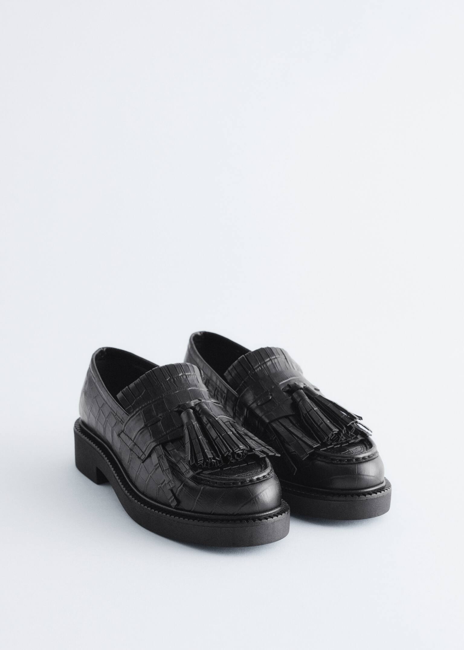 Chunky Leather Loafers - Negru - 2