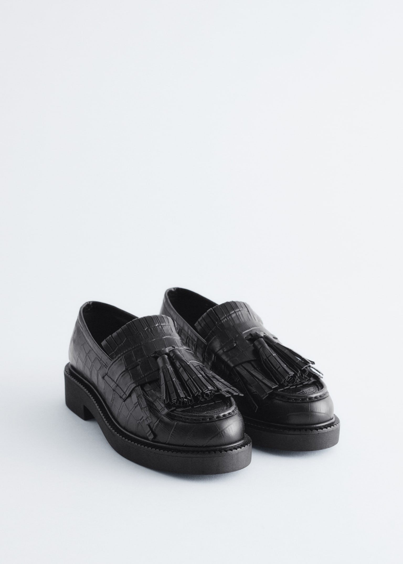 Chunky Leather Loafers - Μαύρο - 2