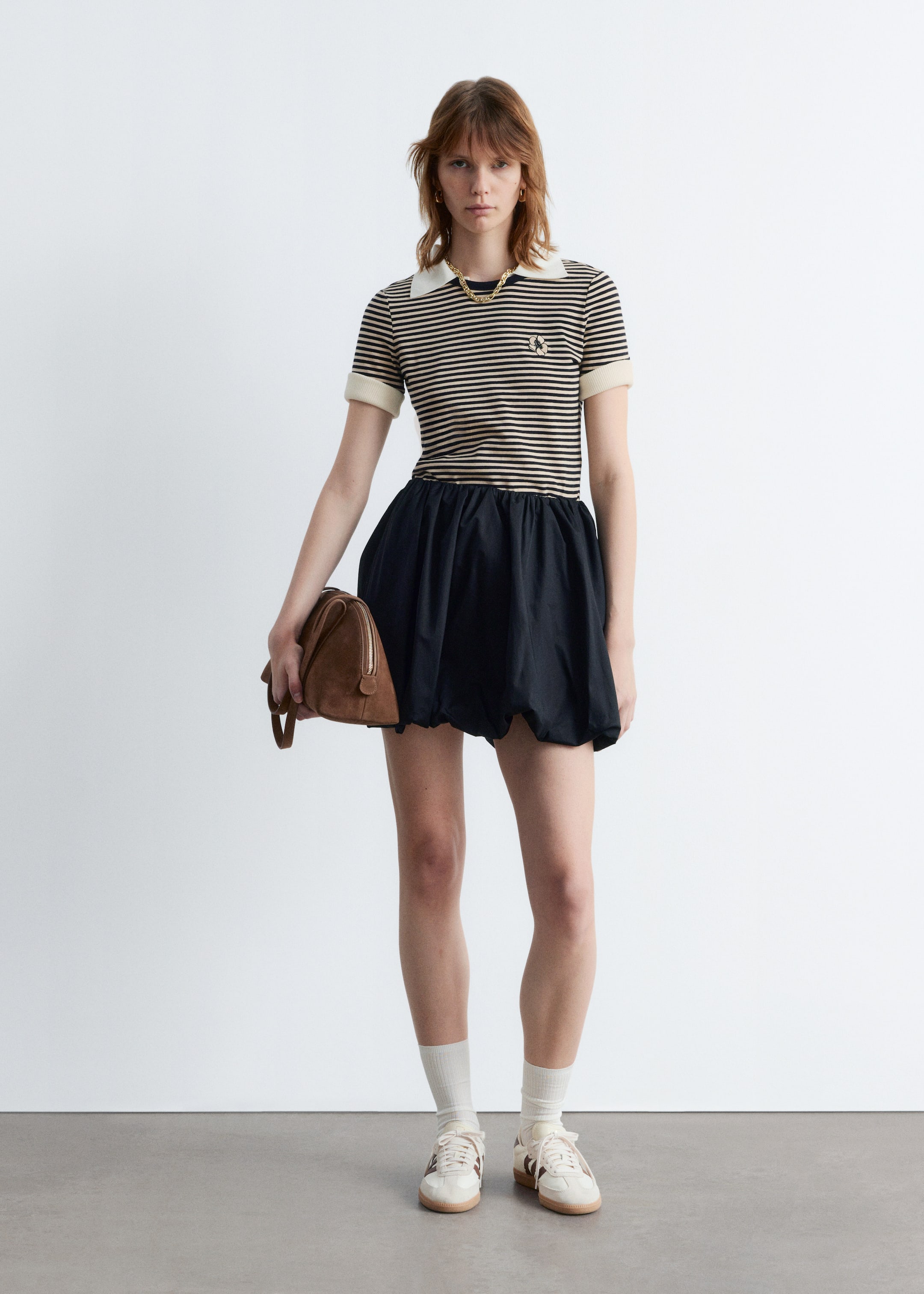 Agrandir l'image: T-shirt brodé - Rayures beiges/noires - FEMME | H&M FR 1