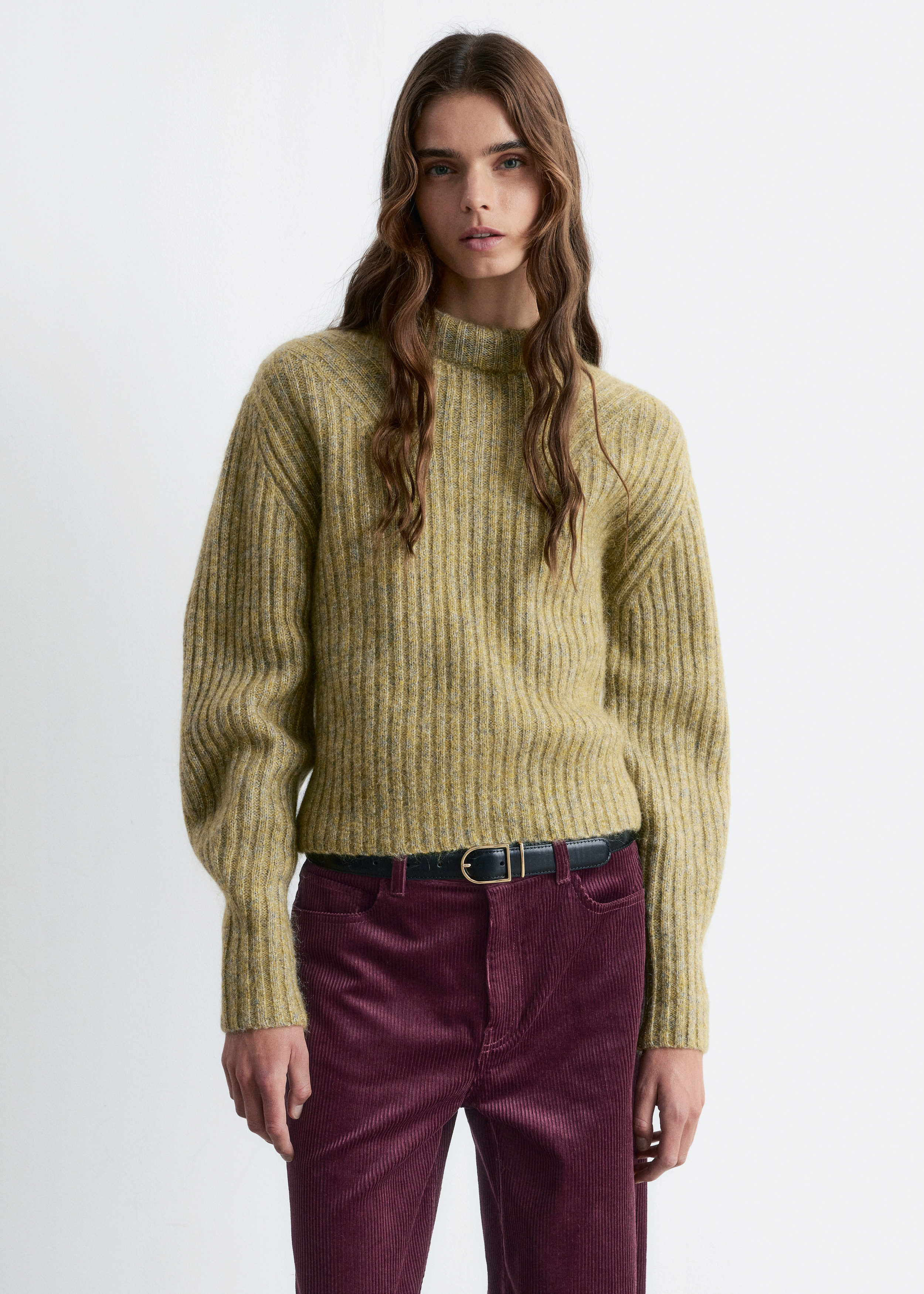 Greed Cashmere Lambs Short Rib Sweater Cashmere Fisherman Rib