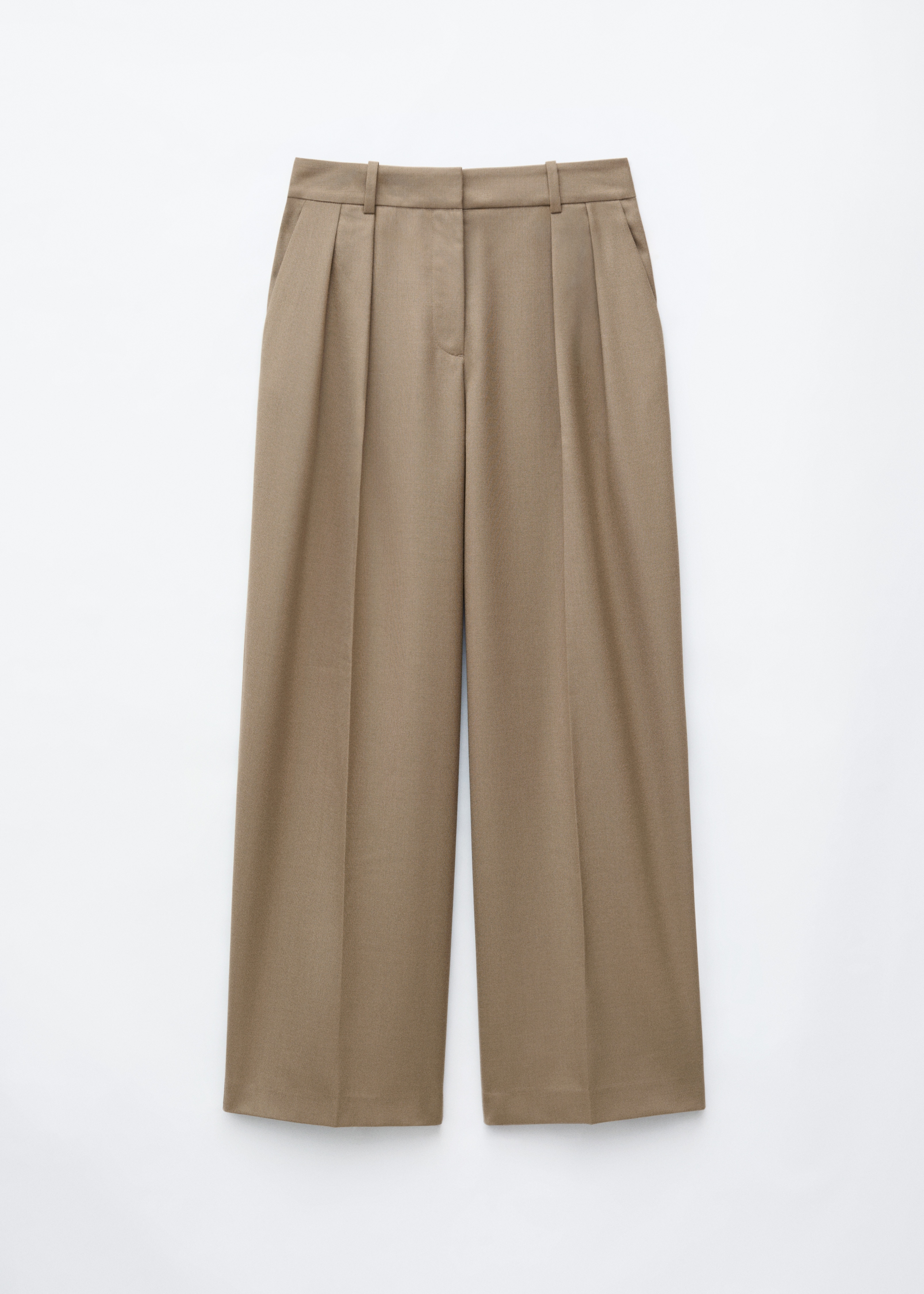 Habitbukser i uldblend - Beige/Dark Brown/Black