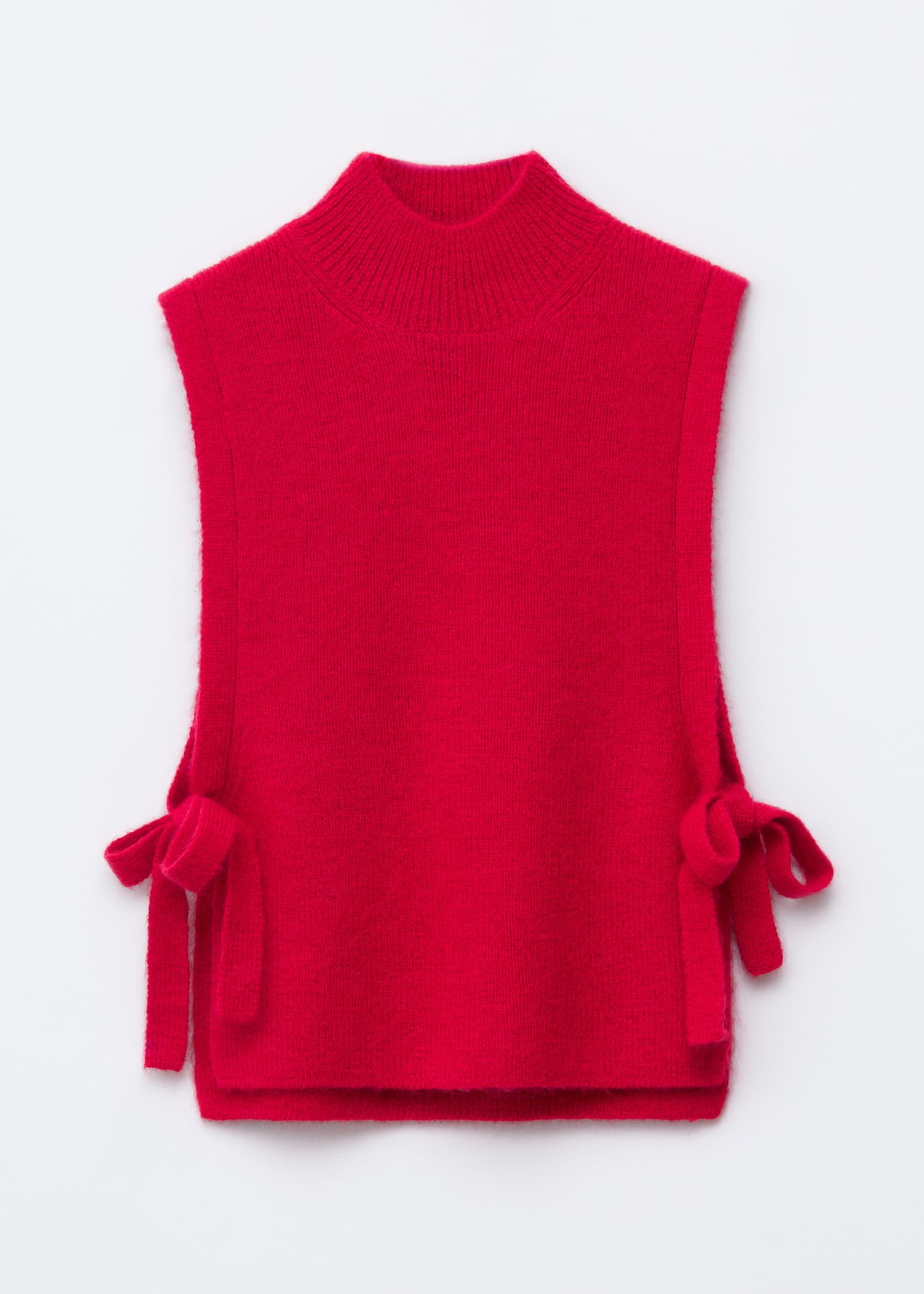 Wool Bib Collar - Red/Dark Brown/Navy Blue - 2
