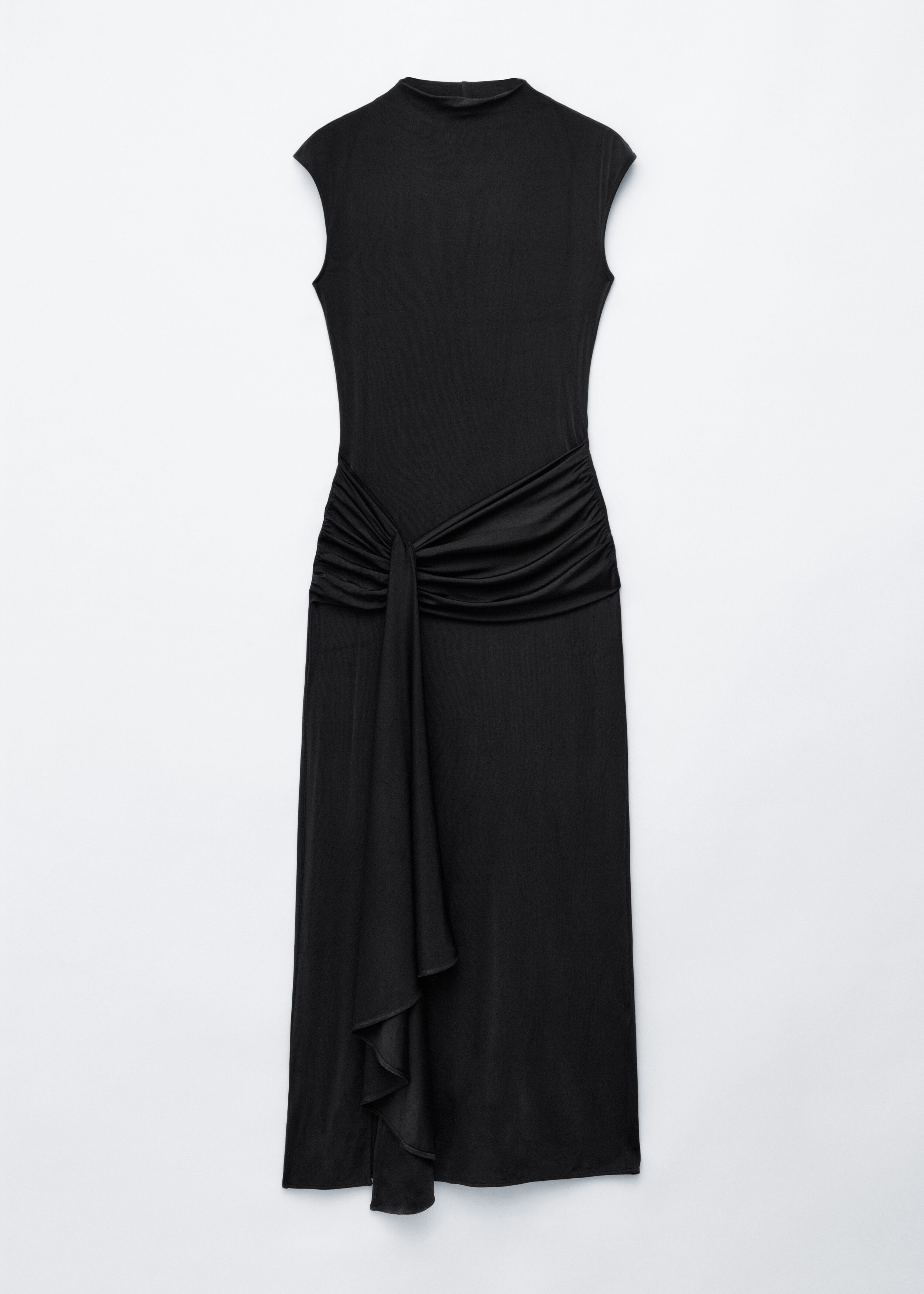 Wrap-Front Midi Dress
