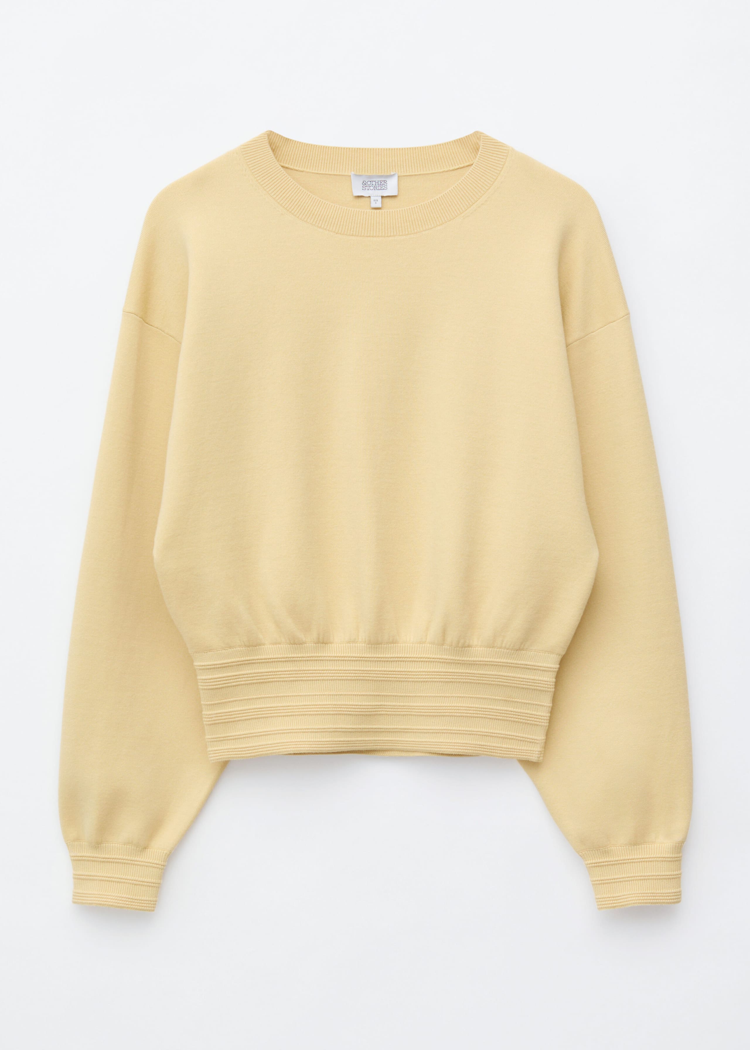Rib-Trim Knitted Jumper - Cream - Lookbook