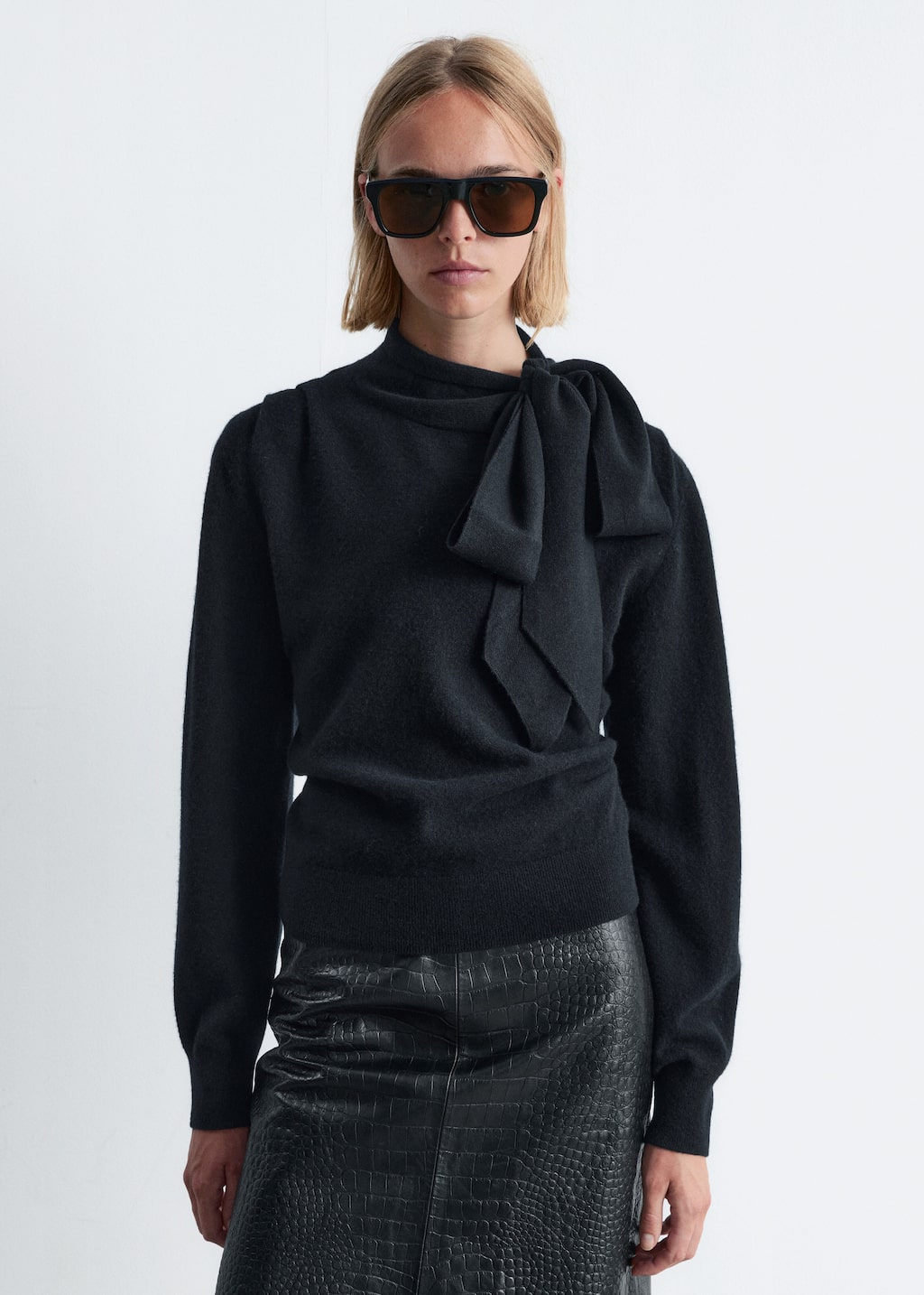 Image of Merino Tie-Neck Jumper