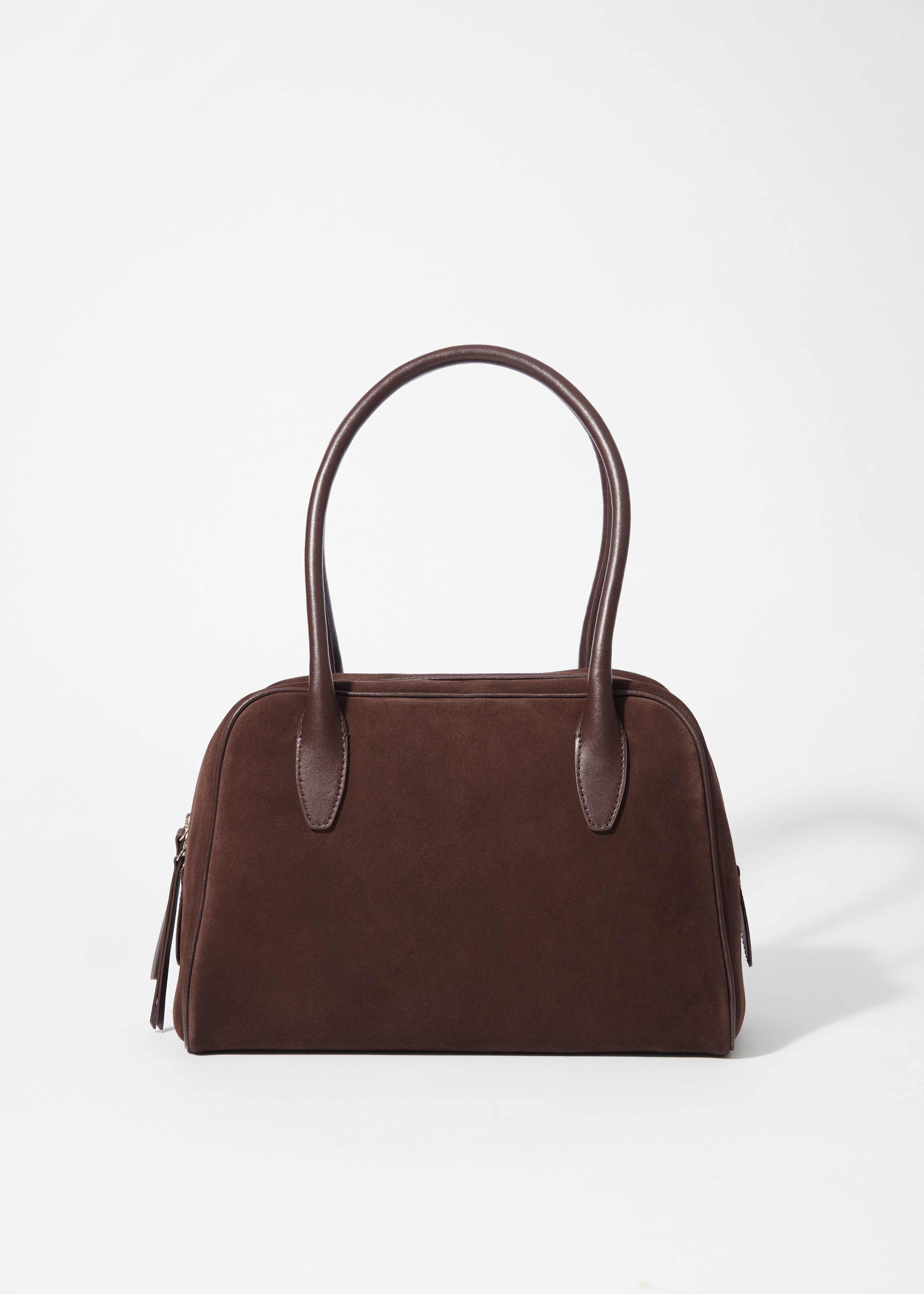 Bowlingtasche aus Leder - Braun/Schwarz