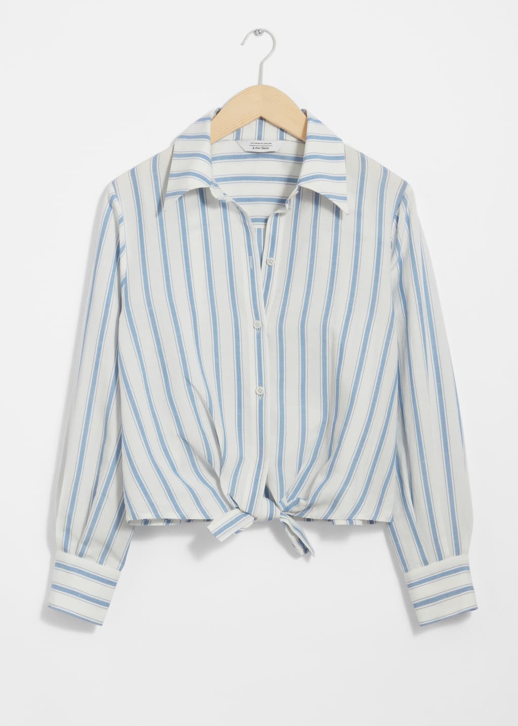 Camisa con lazo al frente - Azul/Blanco - Bodegón