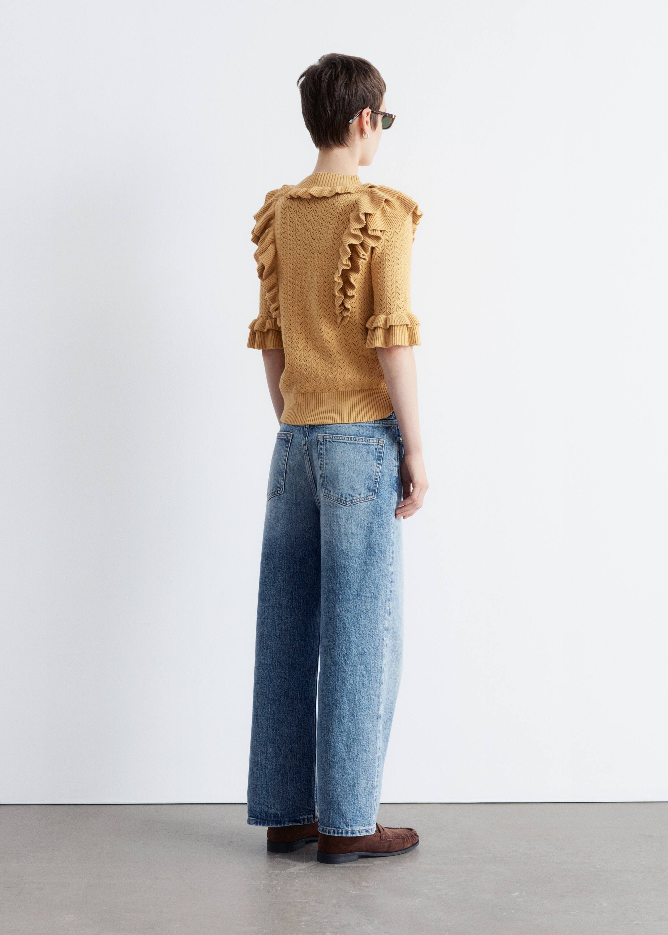 Ver imagem maior: Camisola de malha pointelle com folhos - Amarelo - SENHORA | H&M PT 5