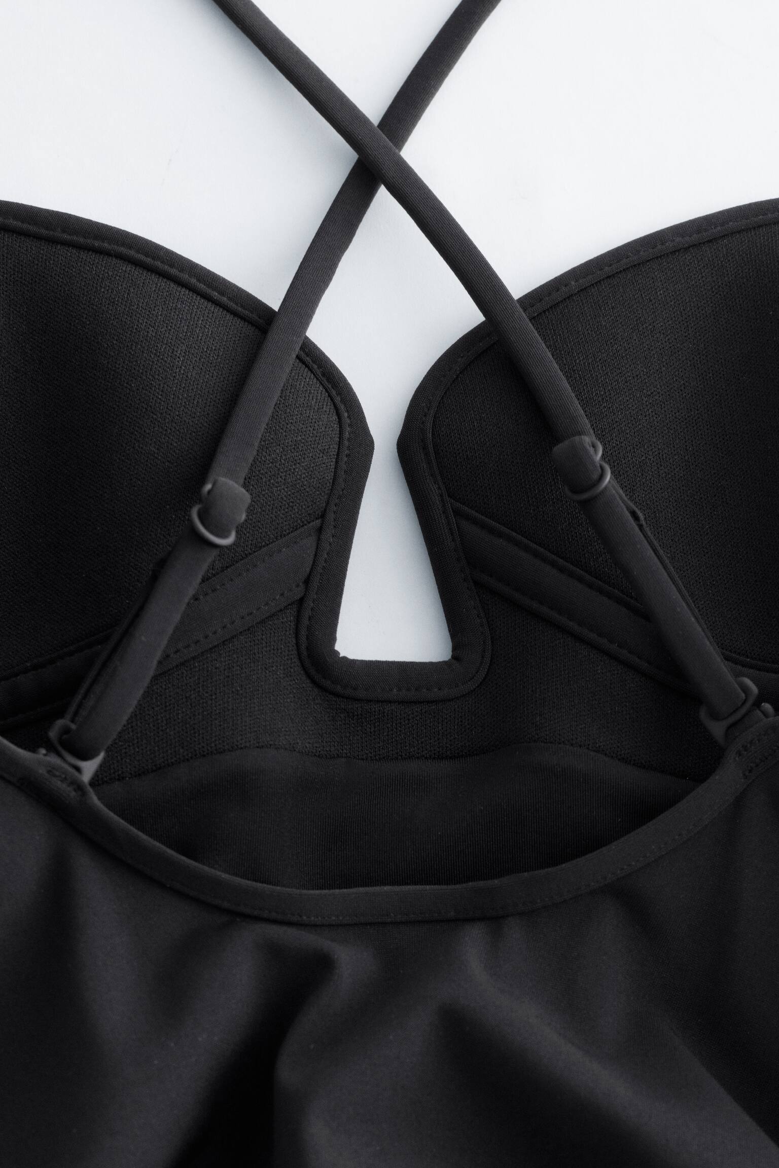 Costume da bagno con taglio a triangolo - Nero/Verde kaki - 4