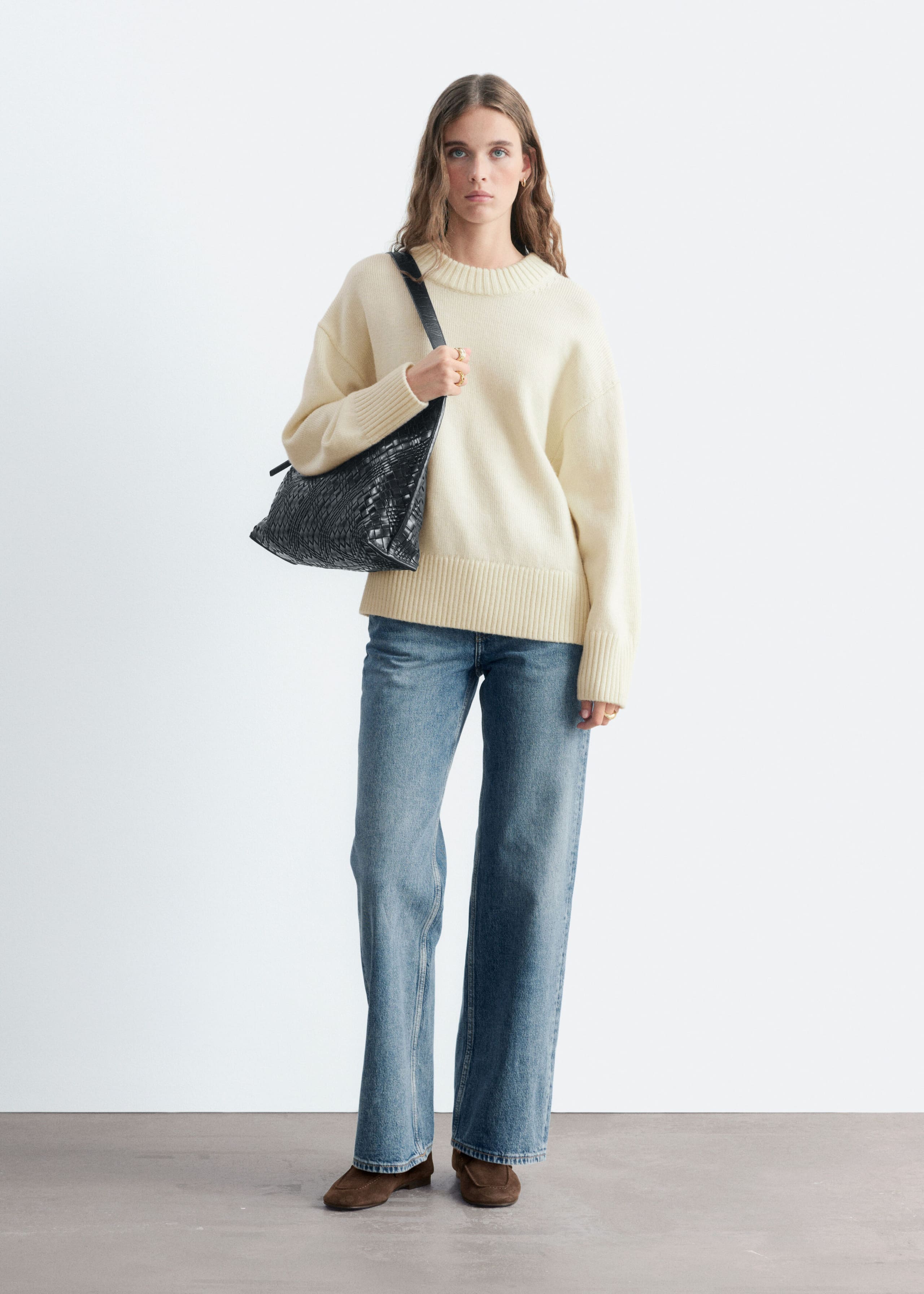Oversized Wool Jumper - Pink - Lookbook