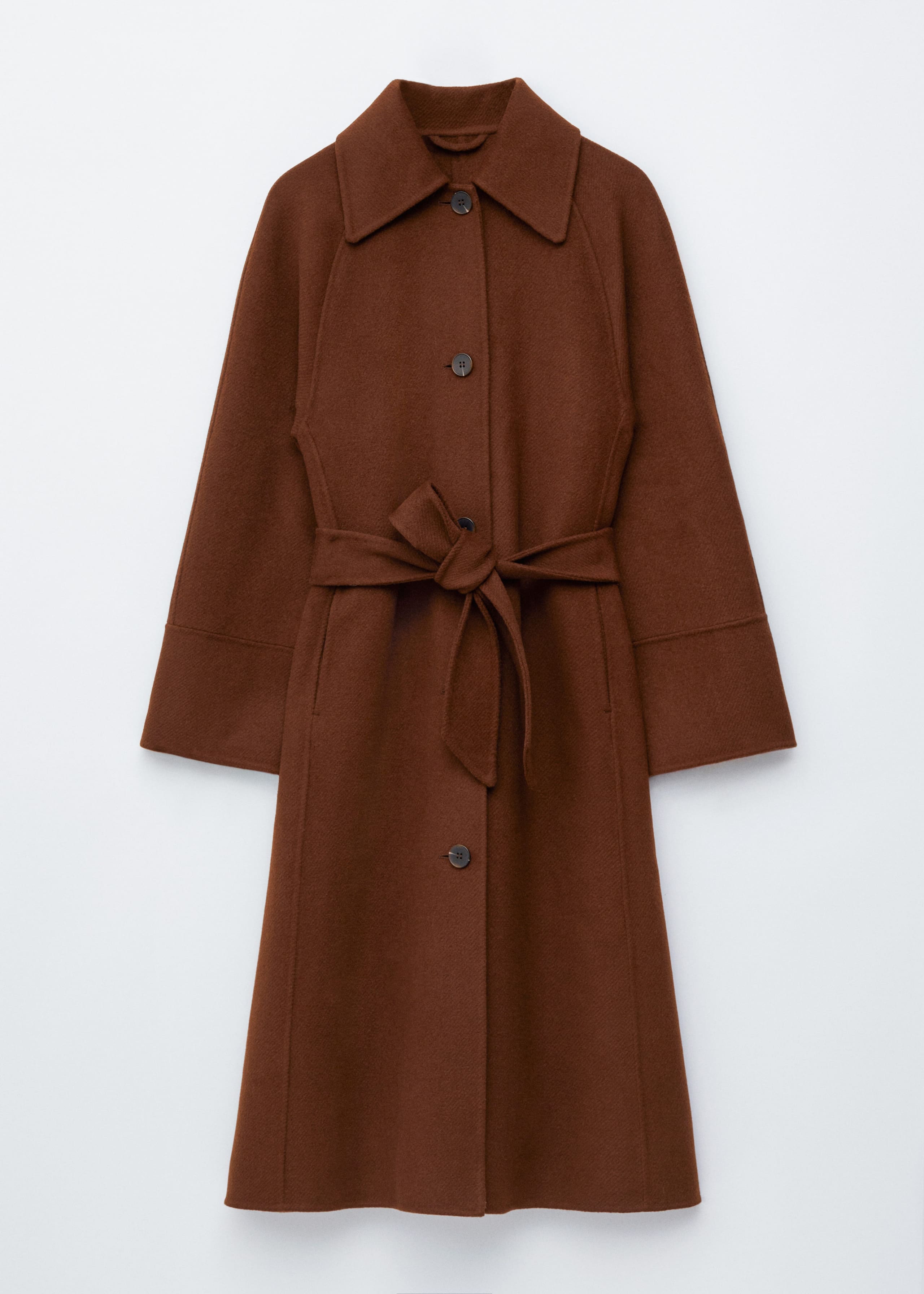 Image of Tie-Belt Wool Car Coat