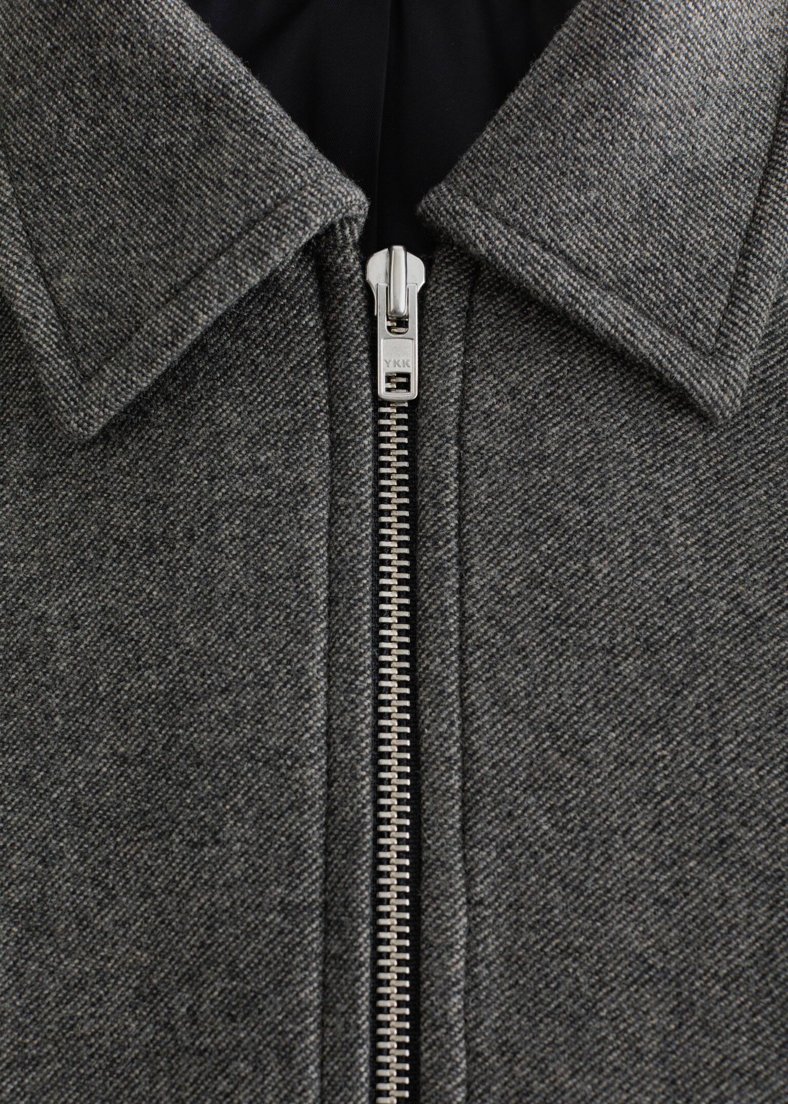 Short Wool Jacket - Dark Grey - 4
