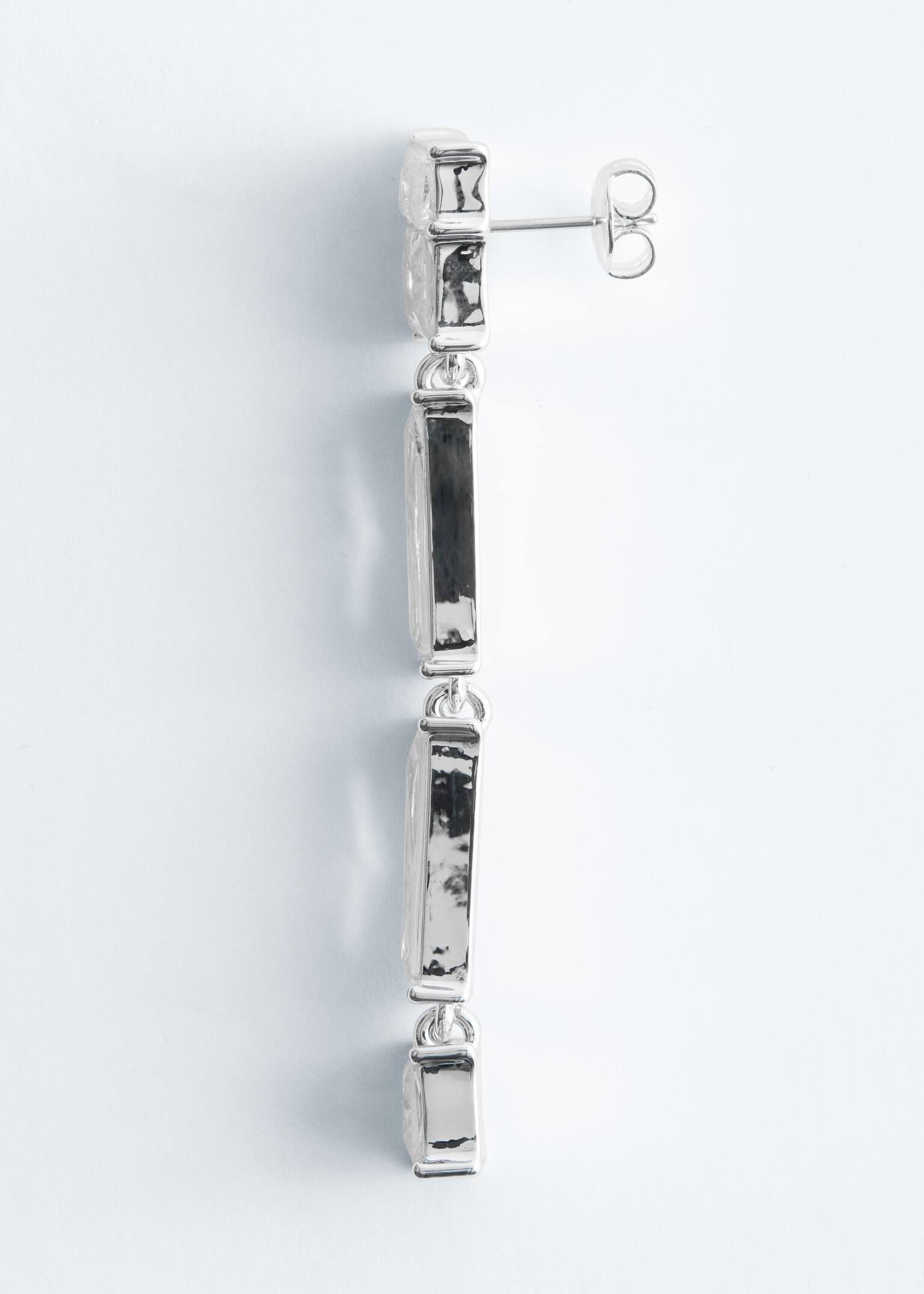 Krystalørestikker med vedhæng - Sølvfarvet/transparent - 4