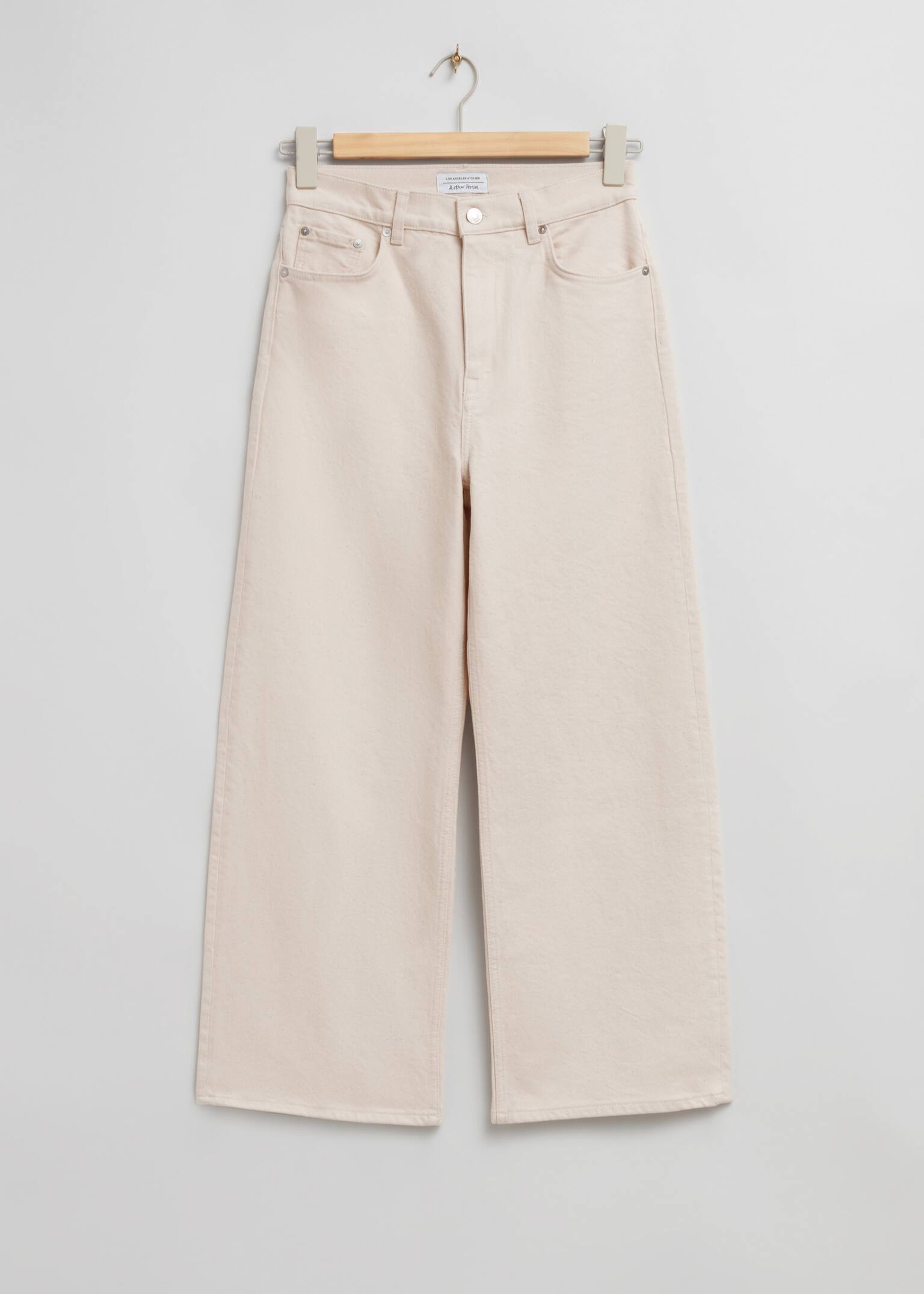 Jean longueur 7/8ème à jambe large - Beige clair