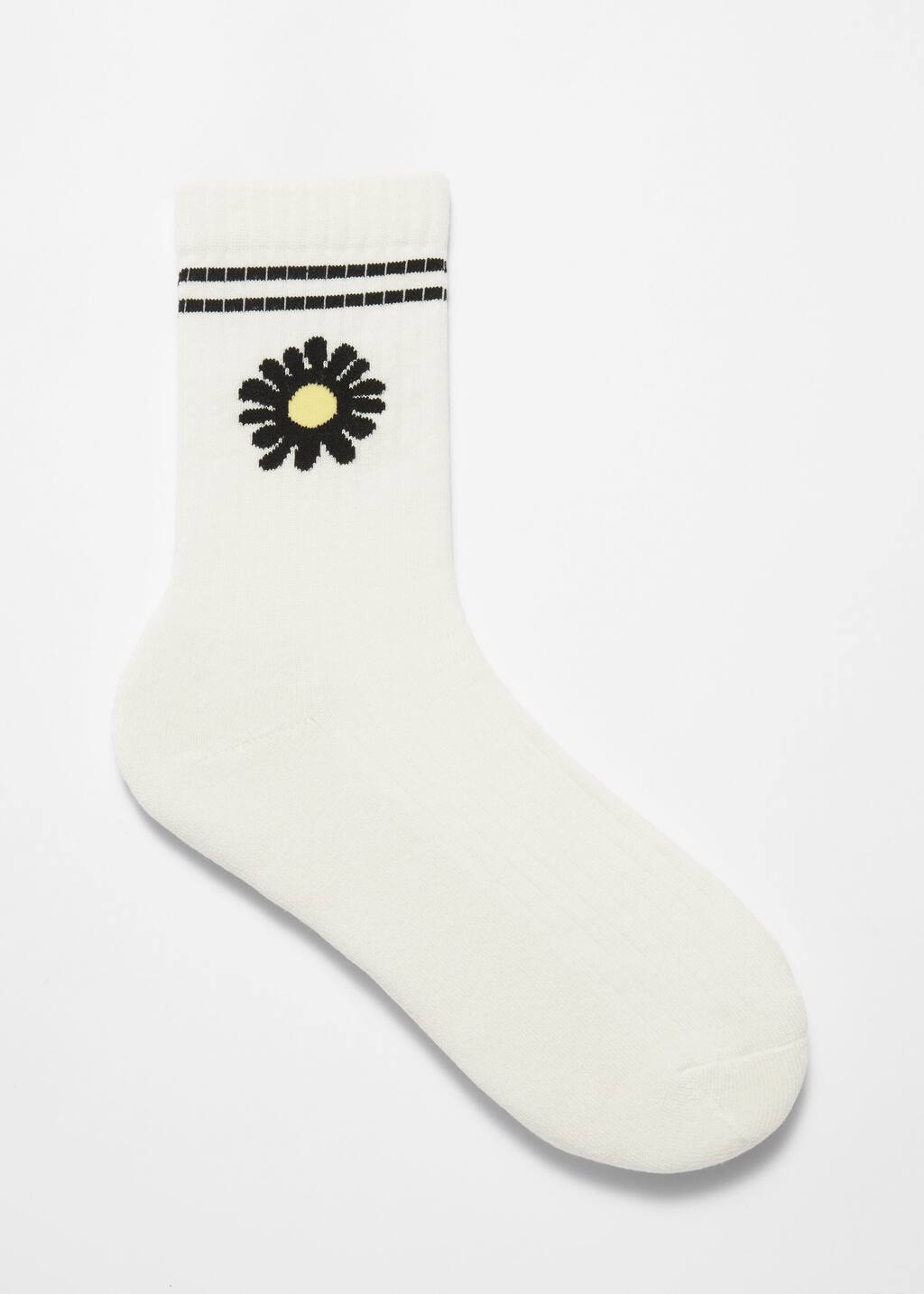 Intarsia Cotton-Blend Socks - White - Still Life