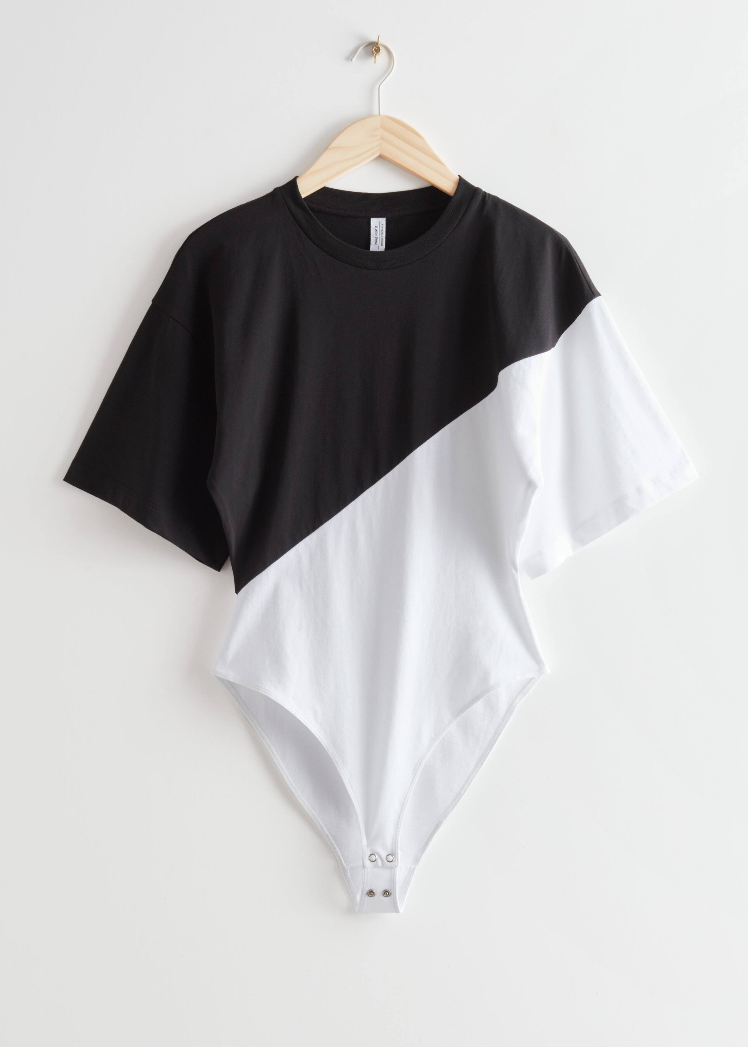 TShirt Sleeve Bodysuit - Black/White - Natura morta