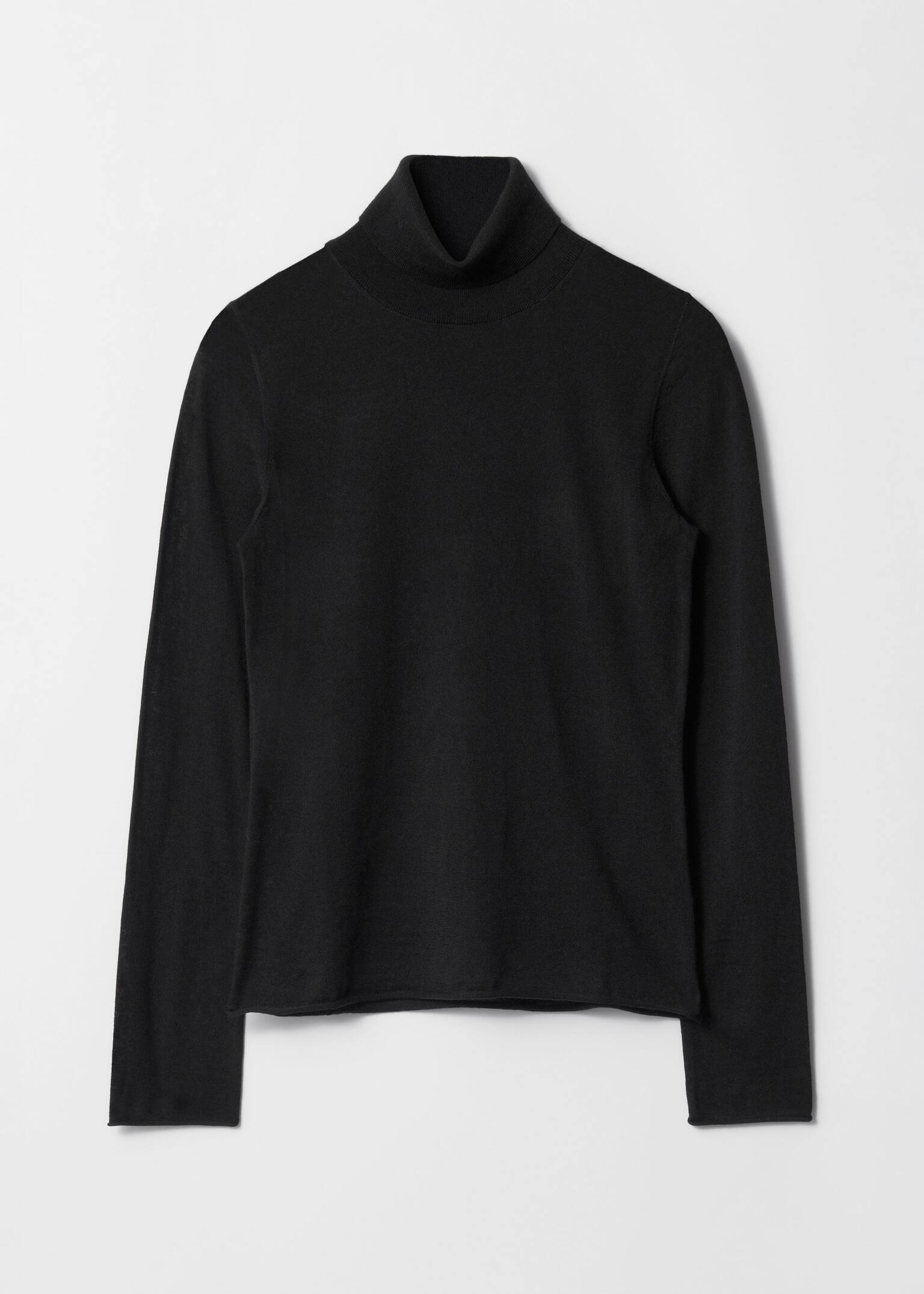 Merino Turtleneck Jumper - Black/Mole