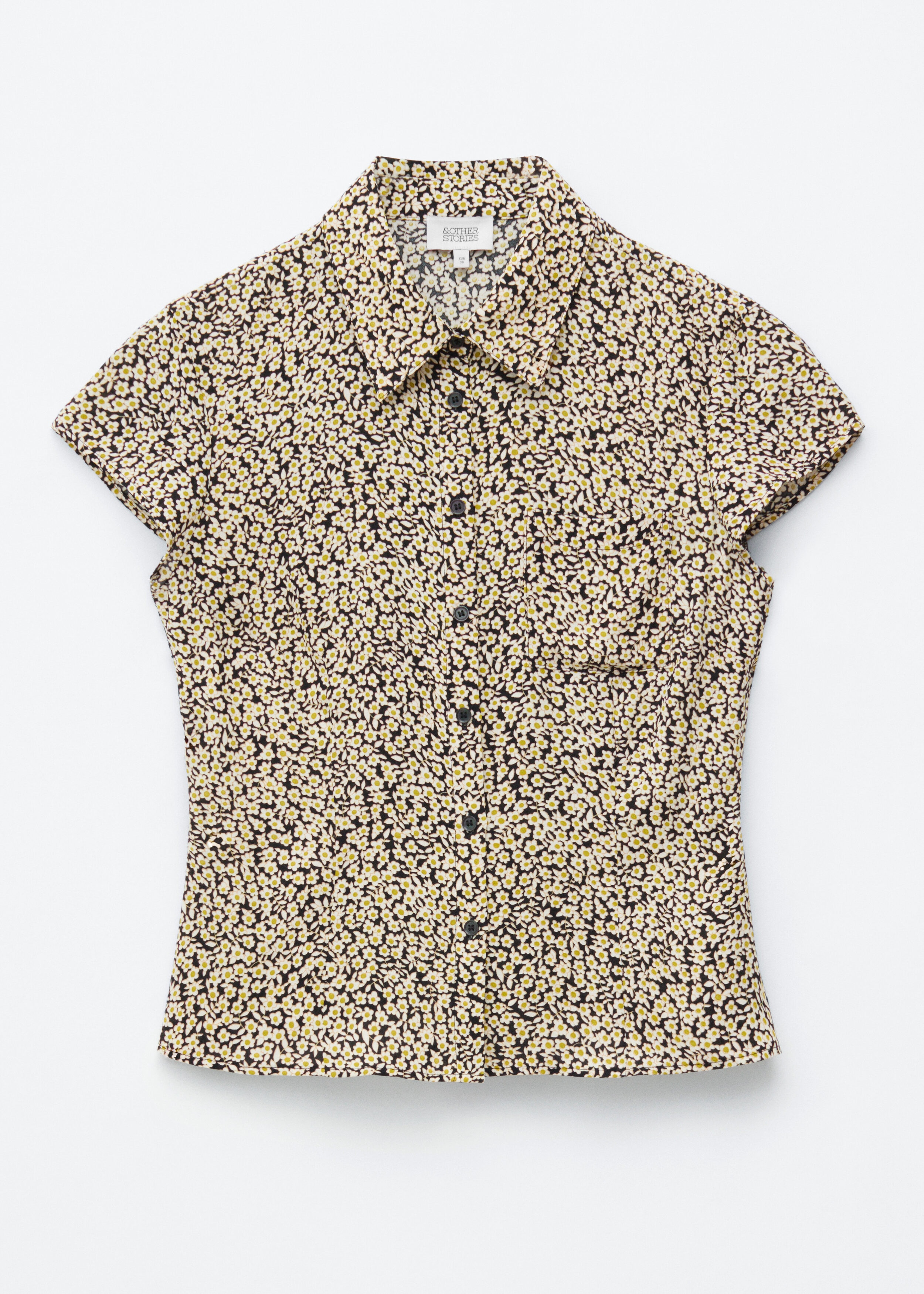 Floral Tie-Back Shirt - Black/Yellow Florals - & Other Stories US