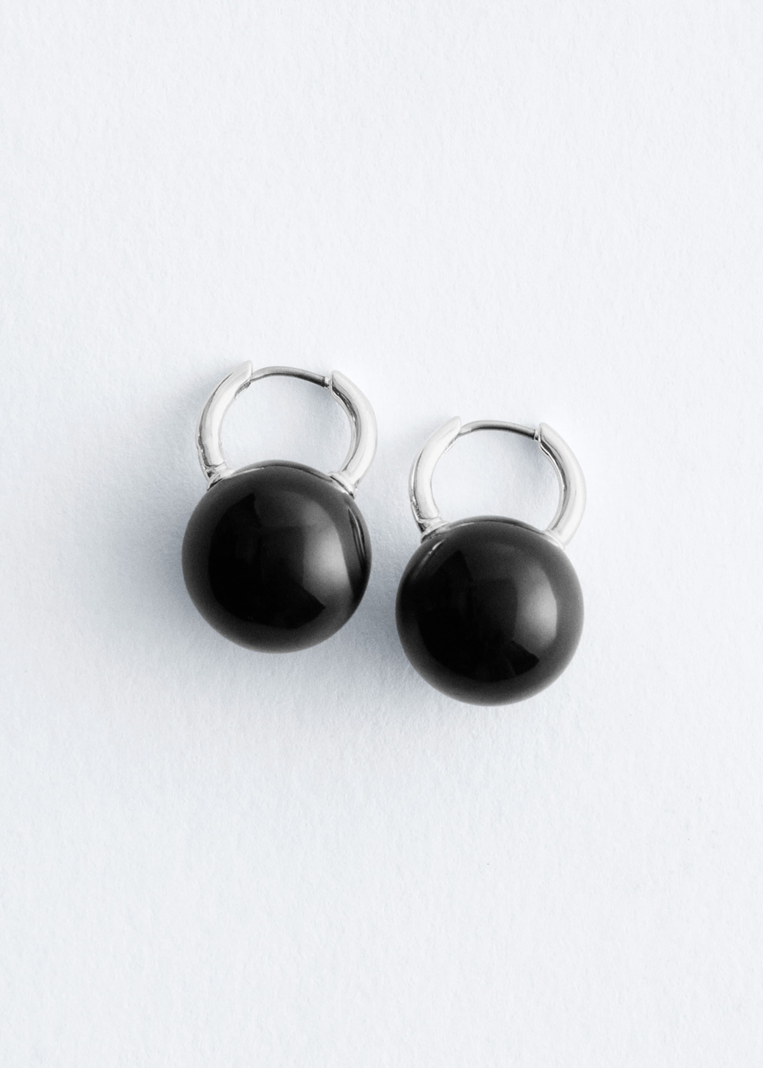 Image of Sphere Bead Hoop Earrings