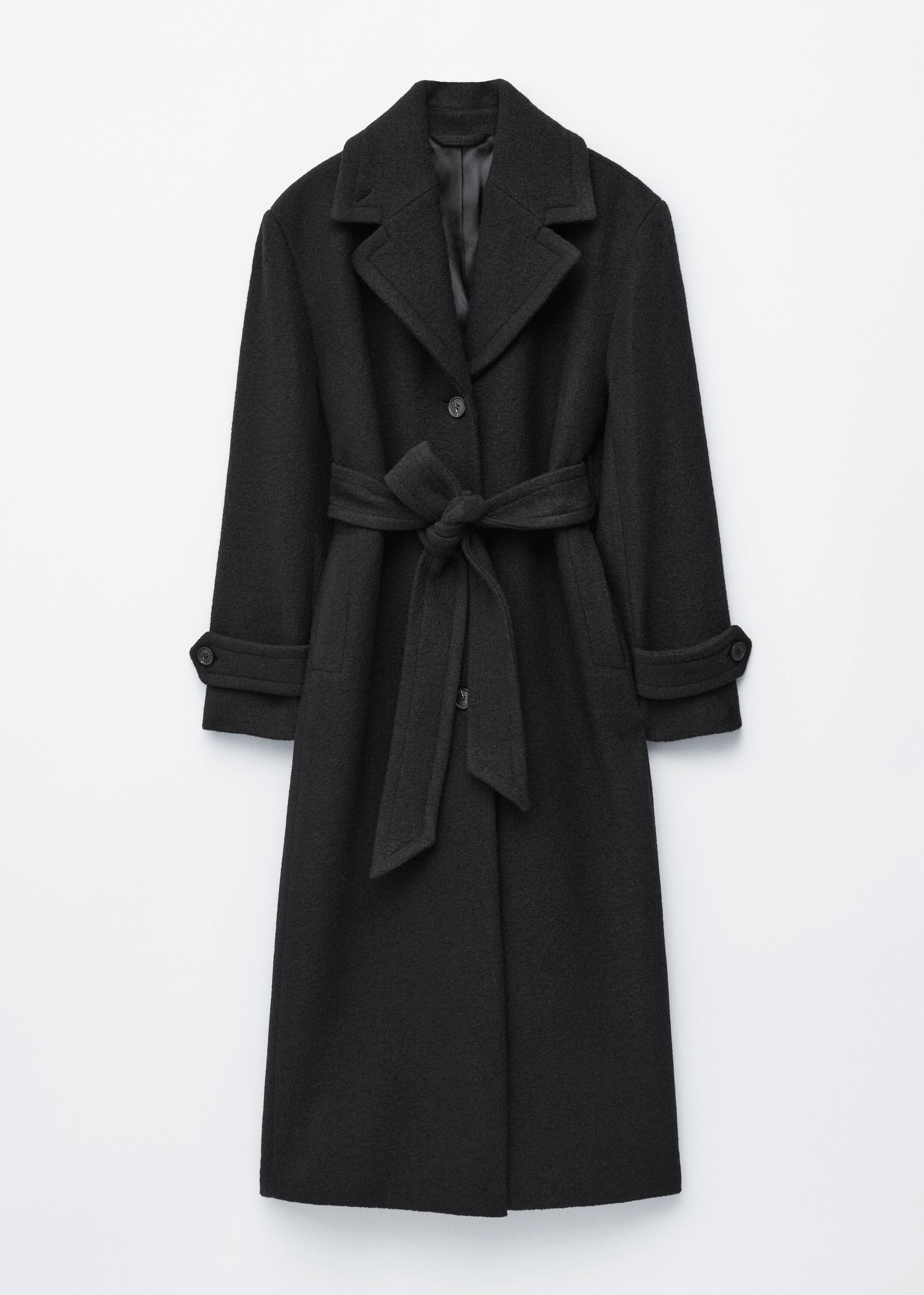 Agrandir l'image: Manteau en laine avec ceinture à nouer - Noir - FEMME | H&M CH 8