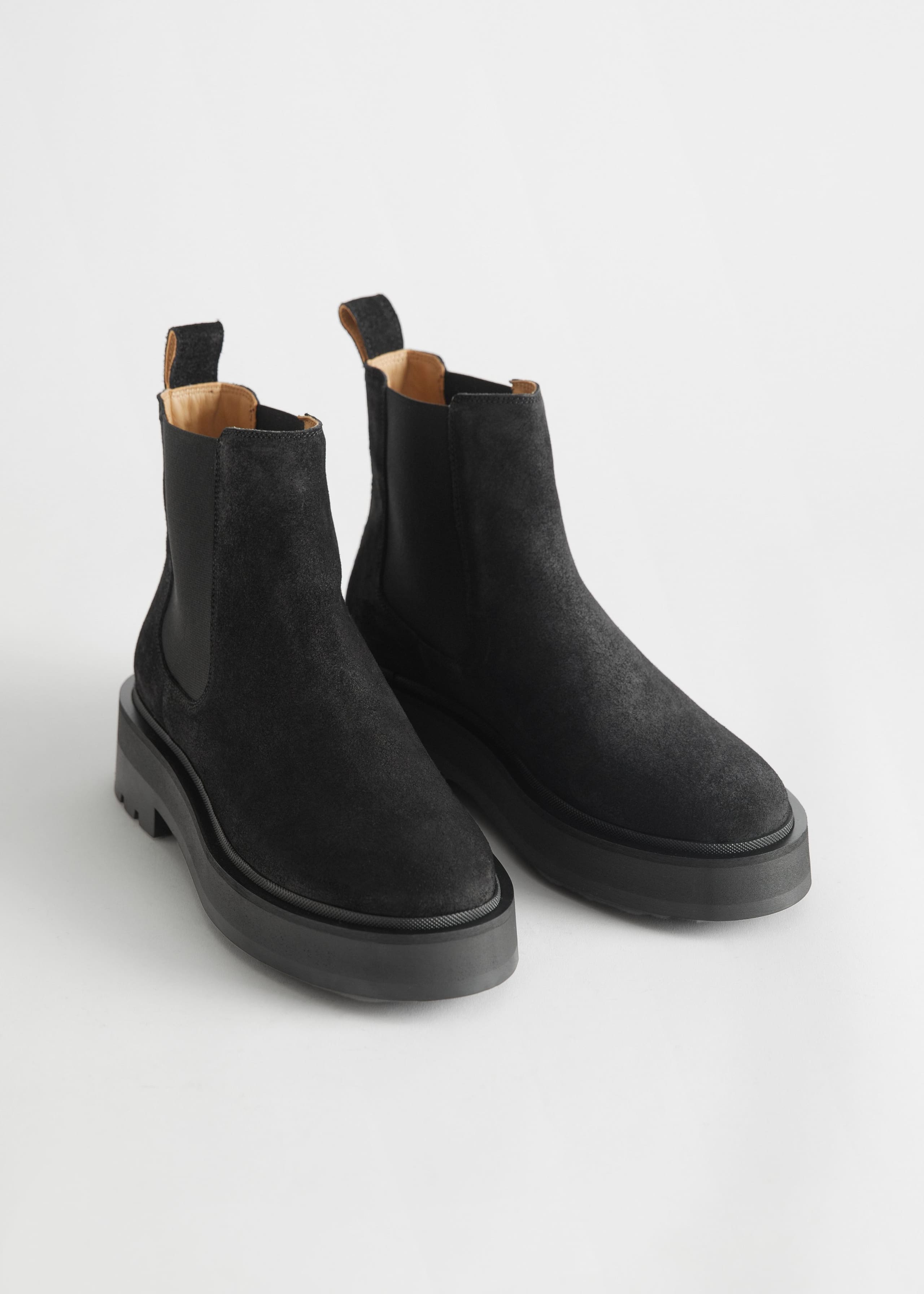 Chunky Chelsea Suede Boots - Beige - Natura morta