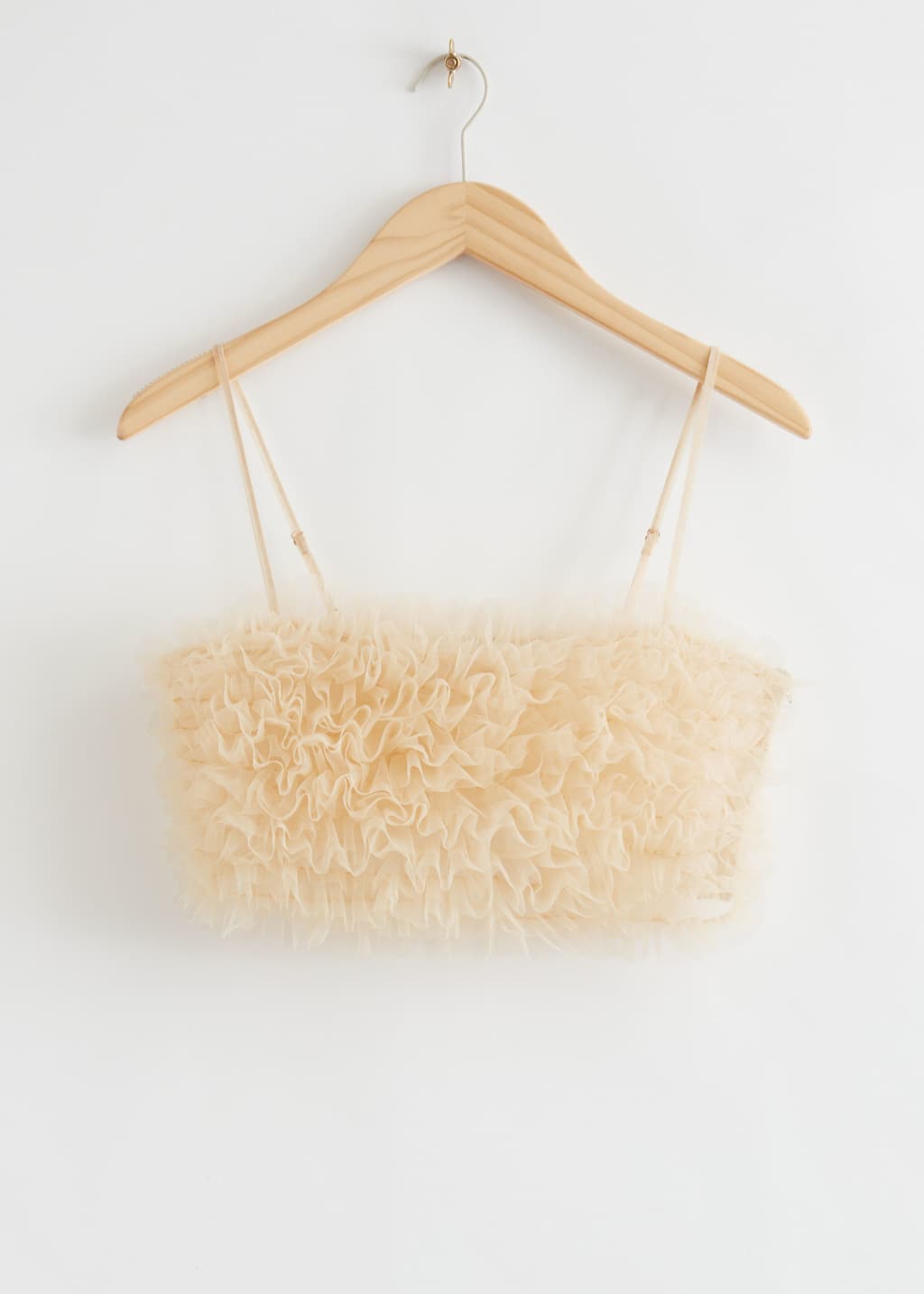 Ruffled Cropped Top - White - Still Life