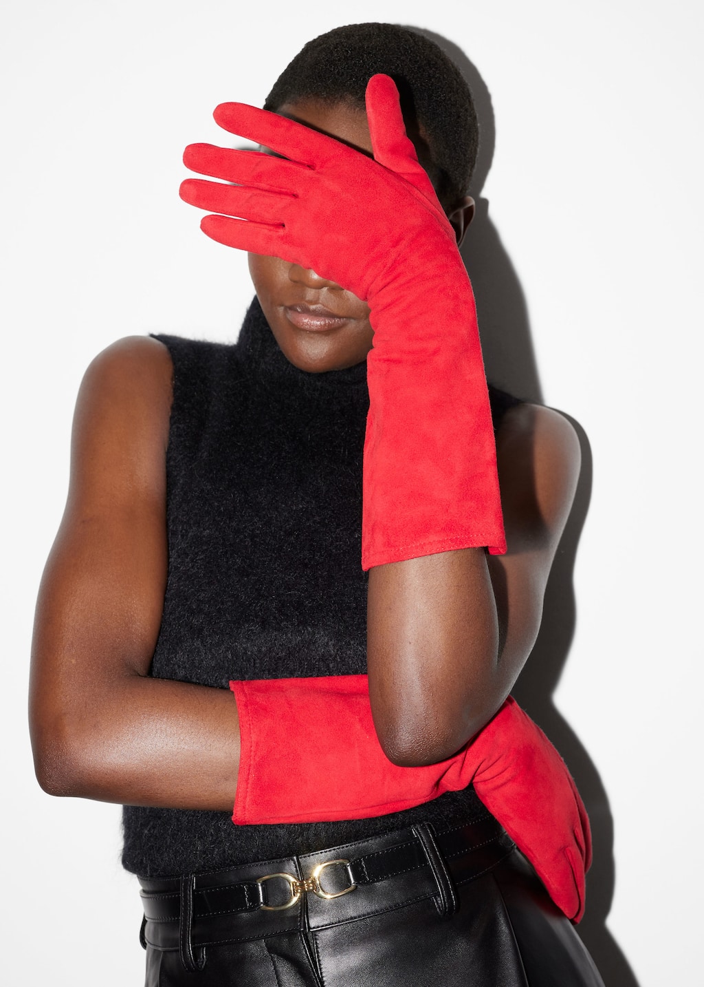 Image of Gants en daim doublés en laine