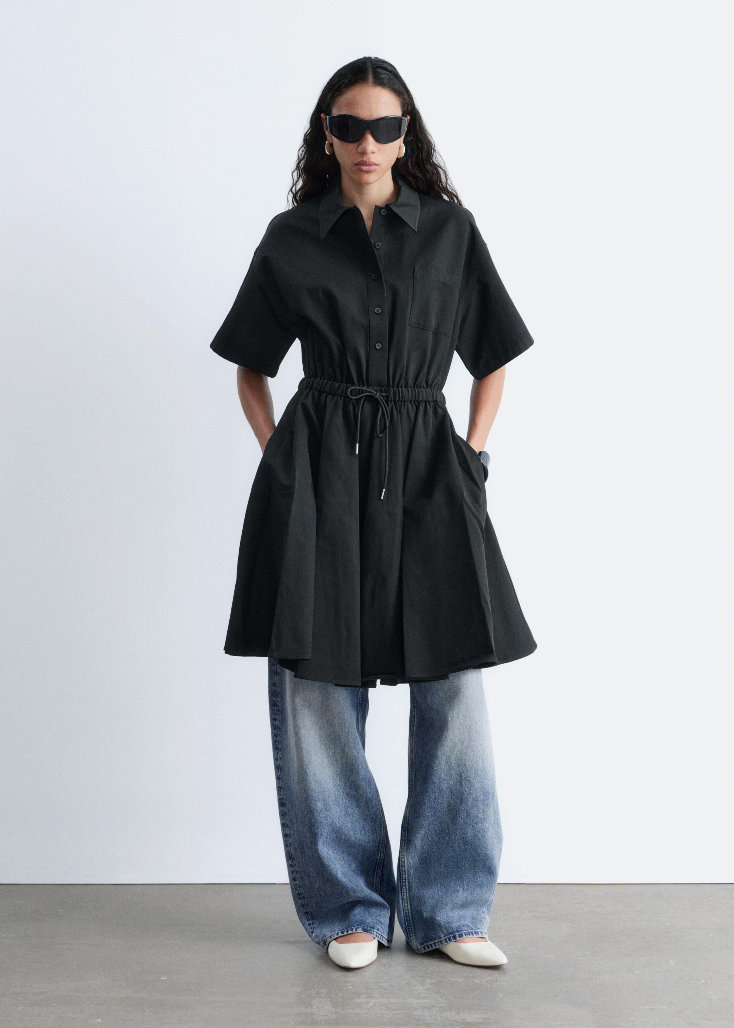 Image of Ausgestelltes Minikleid mit Kordelzug