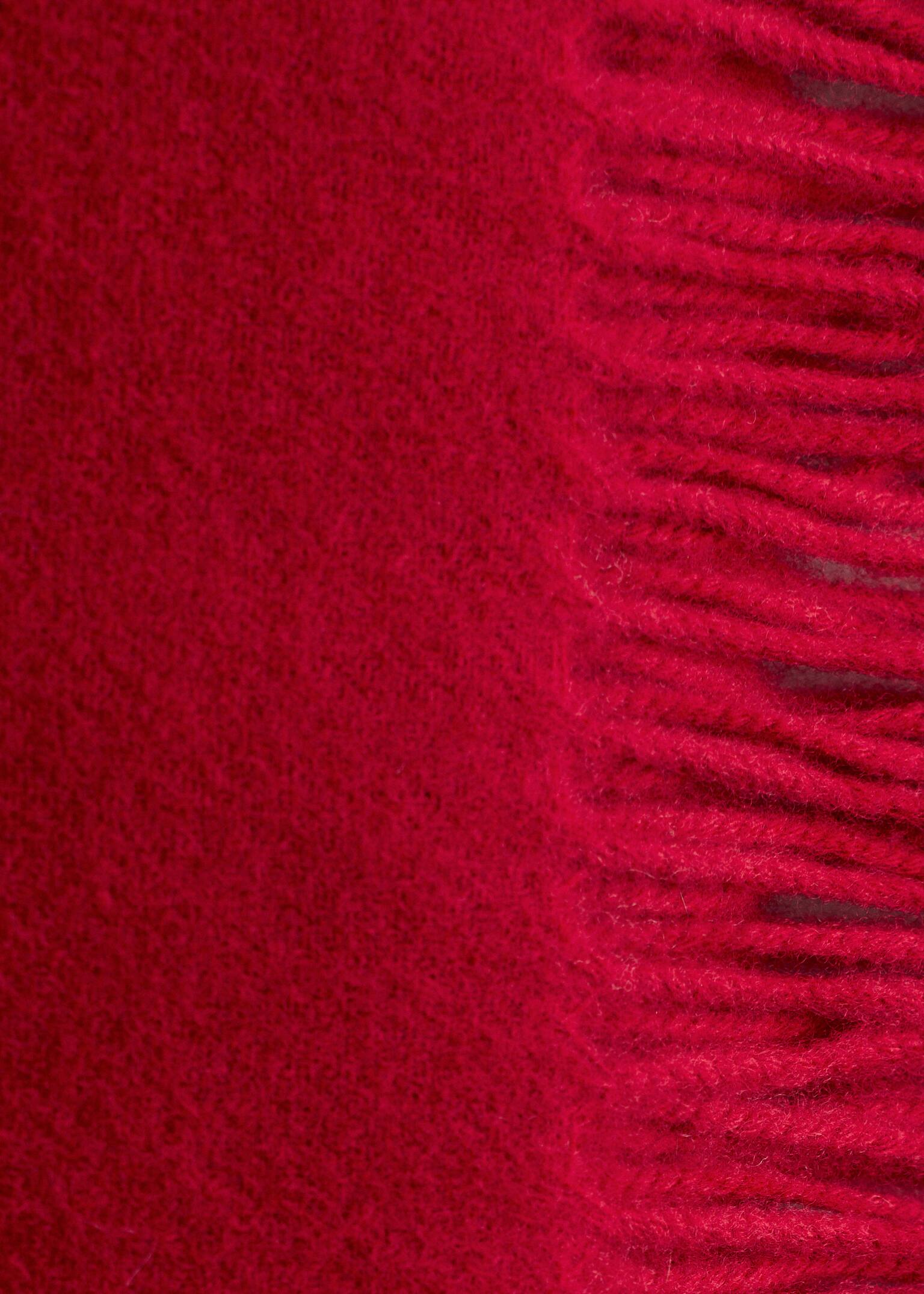 Fringed Wool Blanket Scarf - Ruby Red/Cream/Light Yellow/Grey/Sky blue - 2