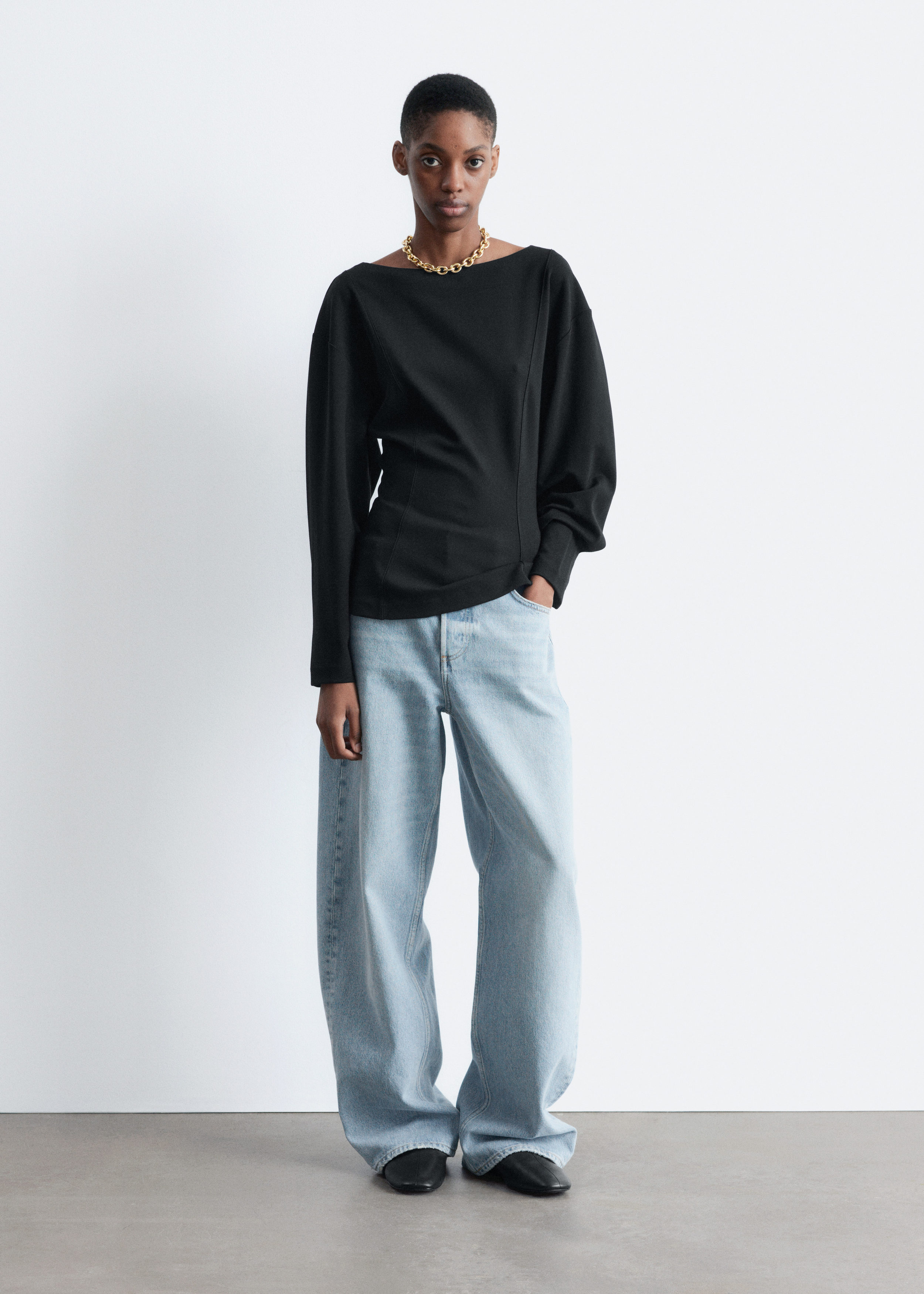 Sculpted Boatneck Top - Black - & Other Stories US