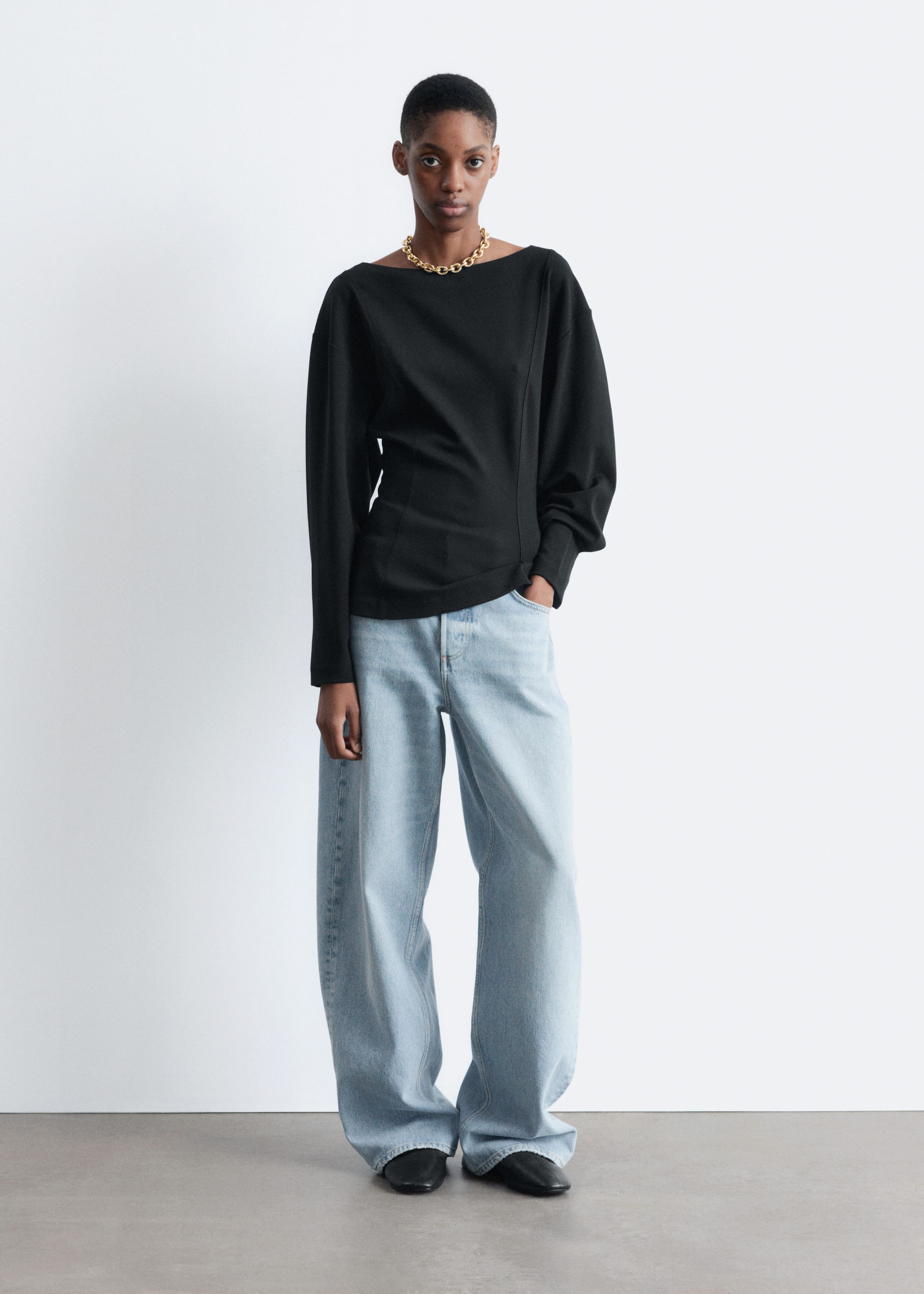 Image of Sculpted Boatneck Top
