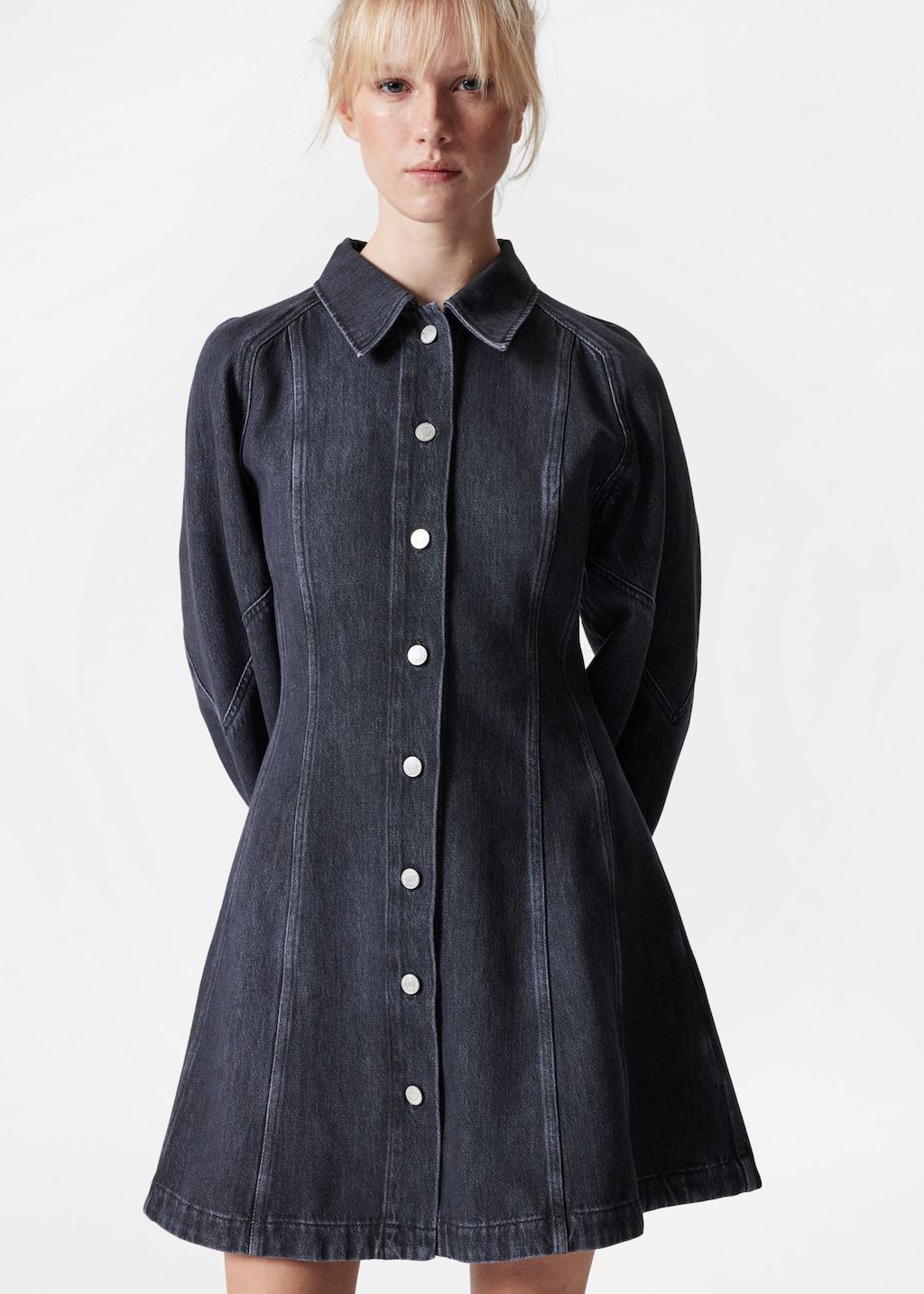 Image of Denim Shirt Mini Dress