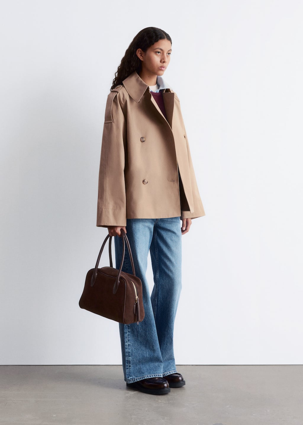 Image of Double-Breasted Trench Jacket