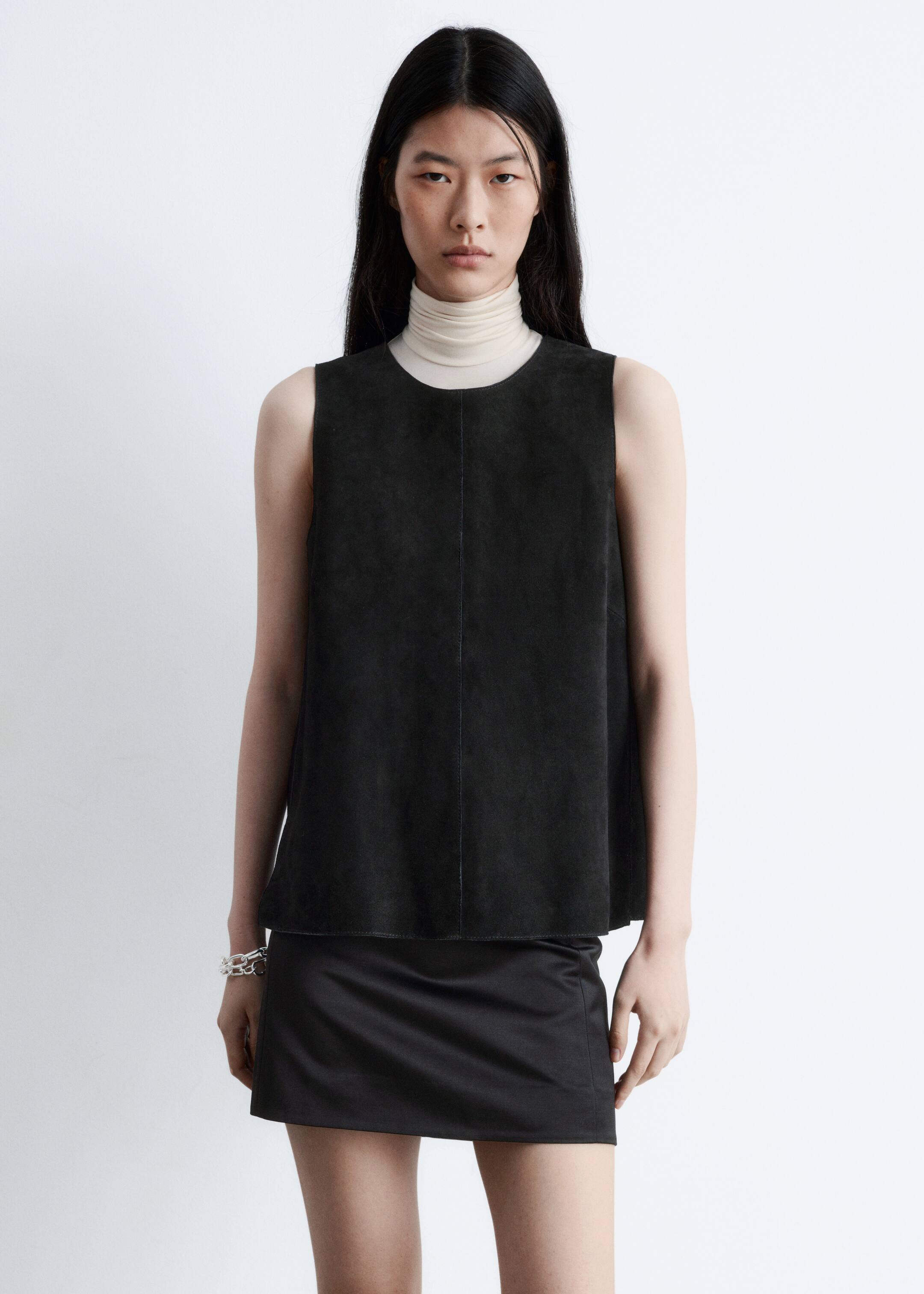 Преглед на по-голямо изображение: Широк велурен топ - Черен - ЖЕНИ | H&M BG 1