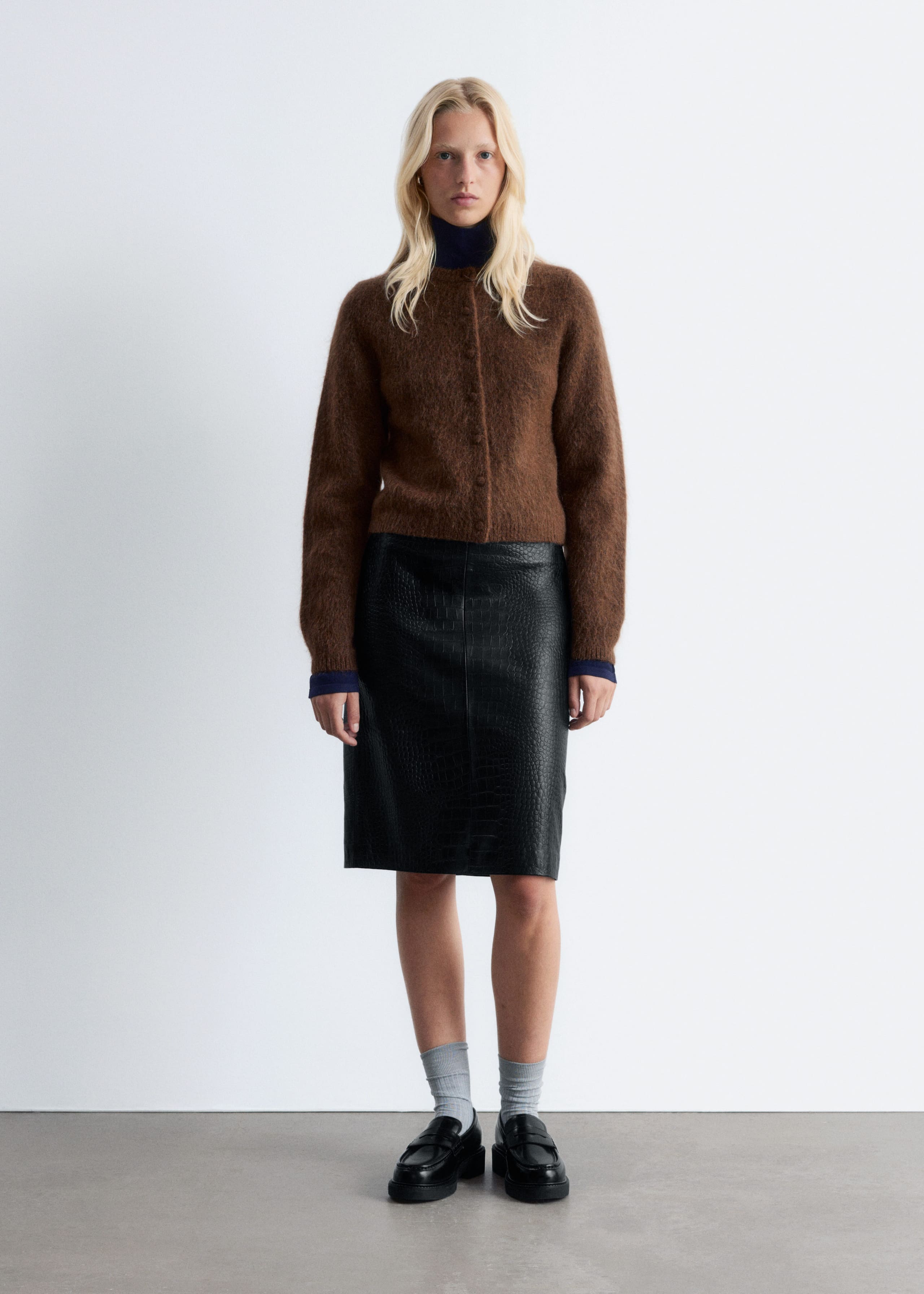 Image of Brushed Knitted Cardigan