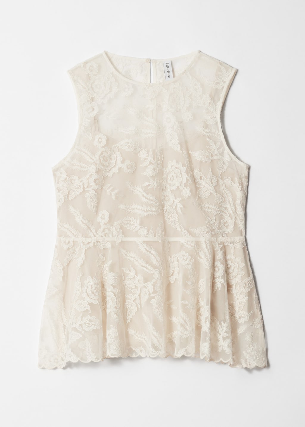 Lace Peplum Top - Cream - Still Life