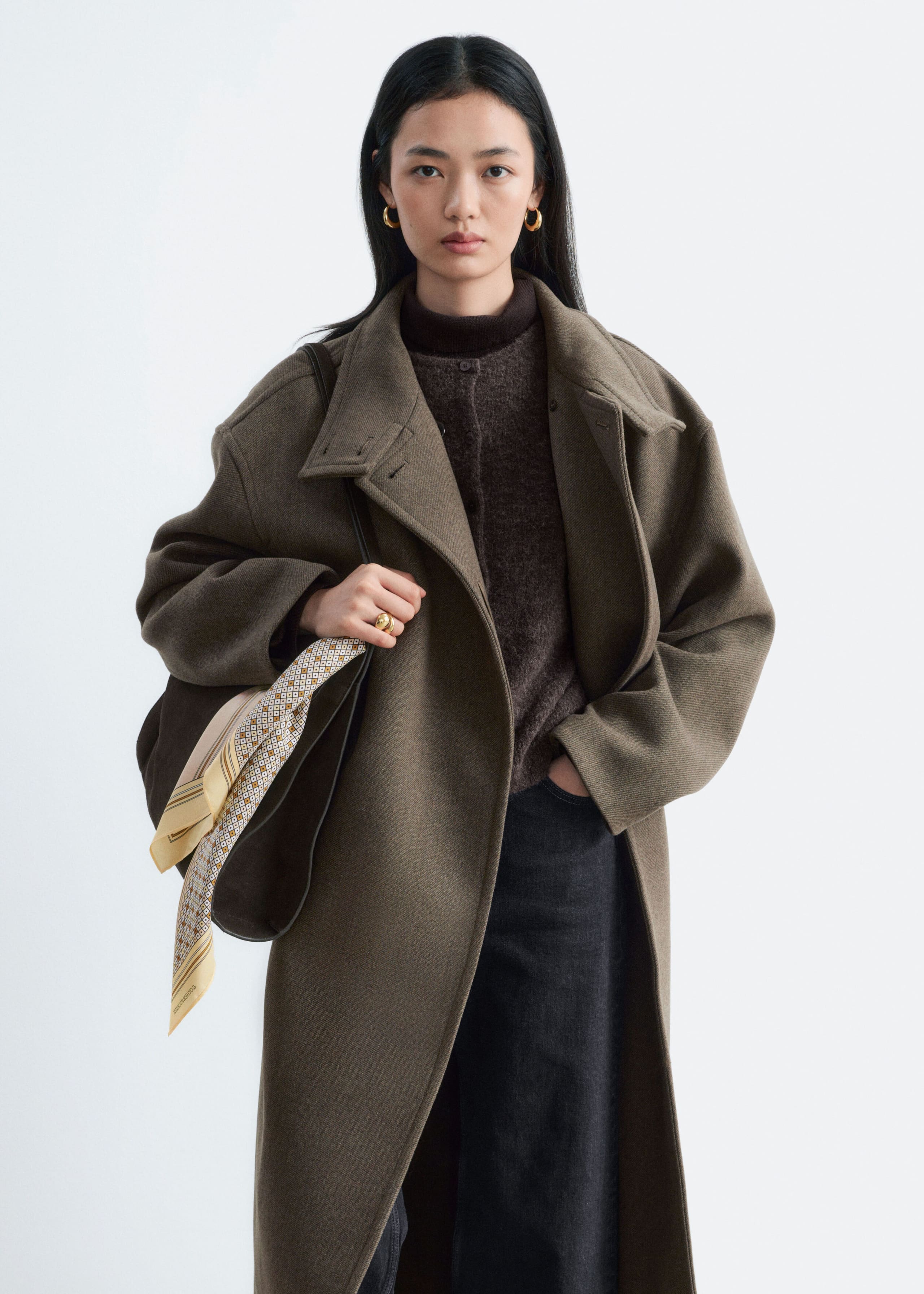 Oversized Coat - Brown - Lookbook