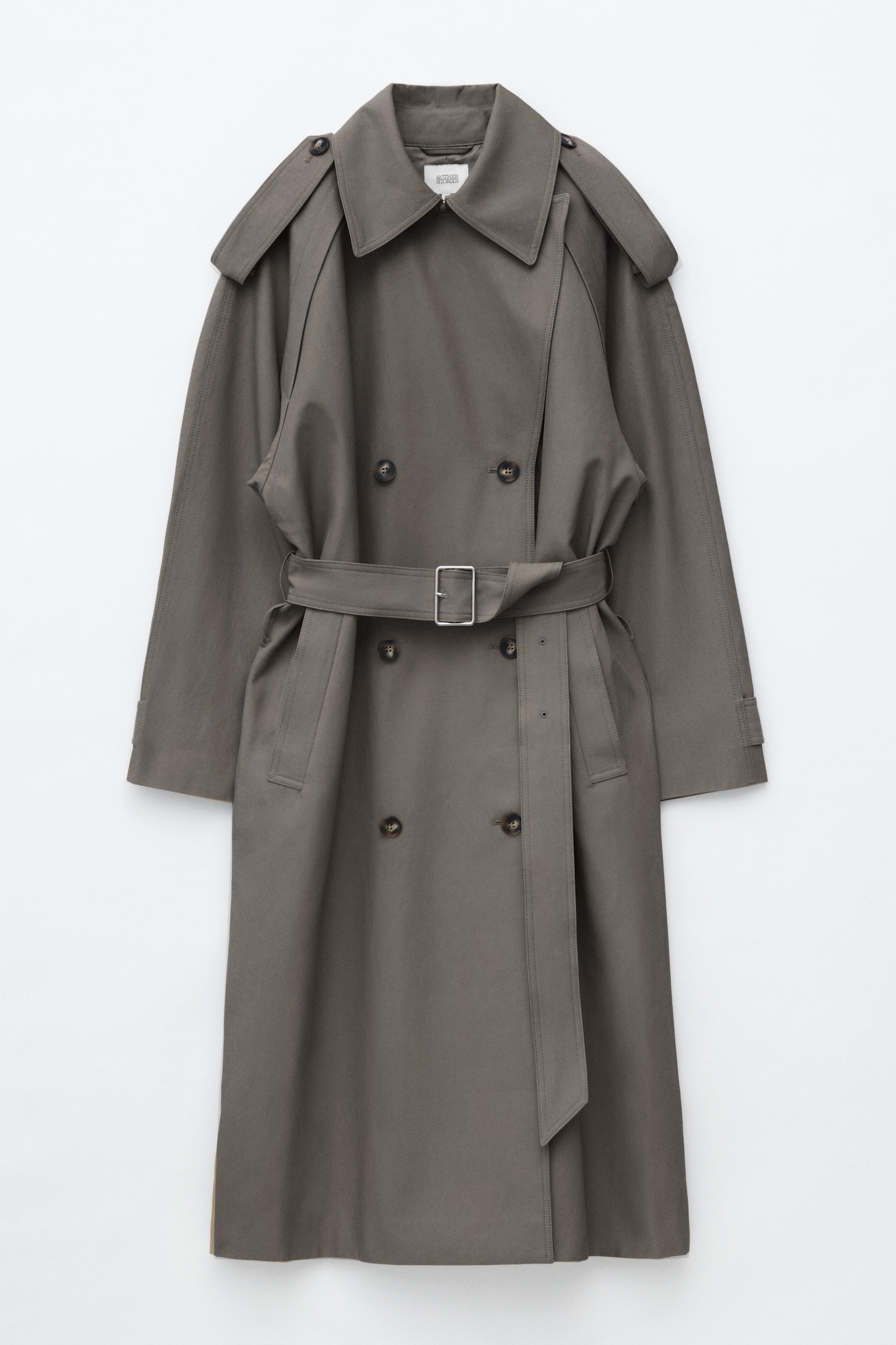Trench-coat décontracté - Taupe foncé/Beige/Noir - 1