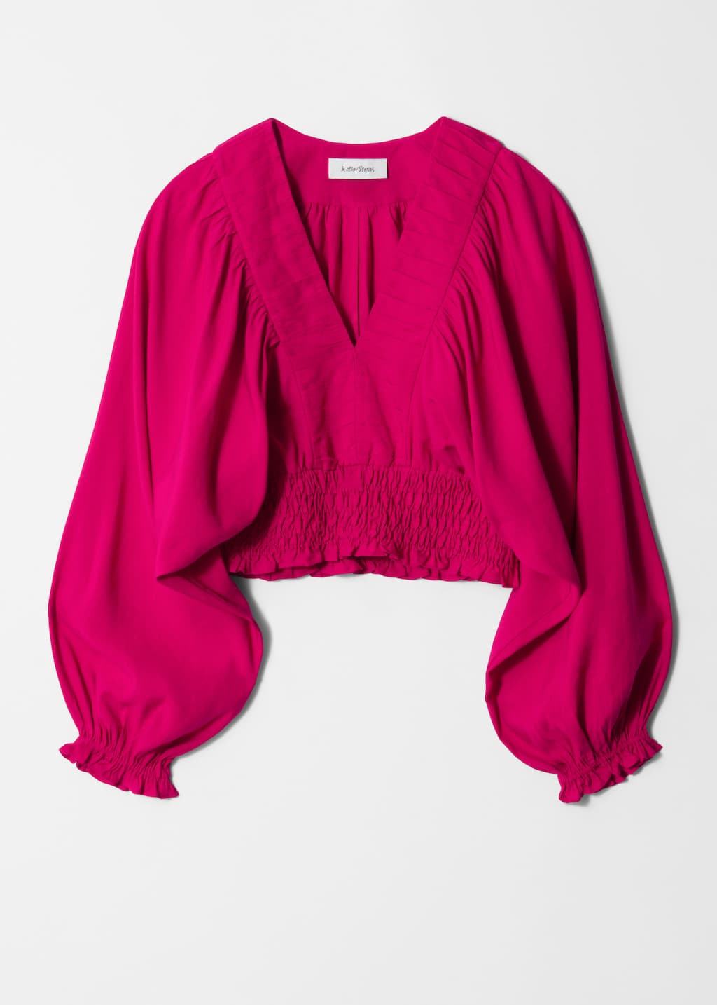 Image of Smocked Puff-Sleeve Blouse