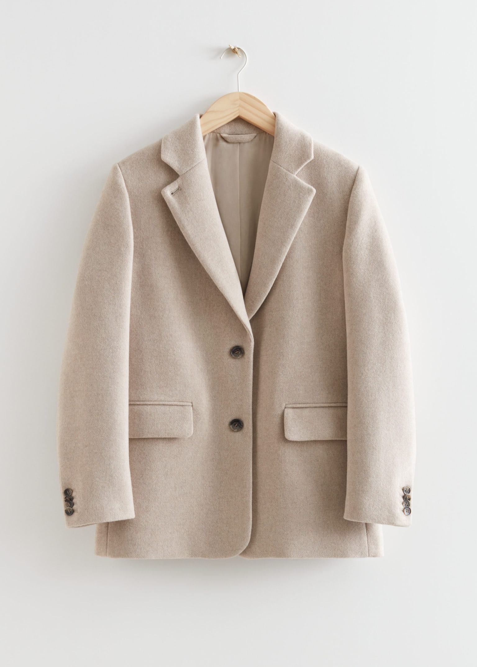 Blazer oversize en laine - Beige