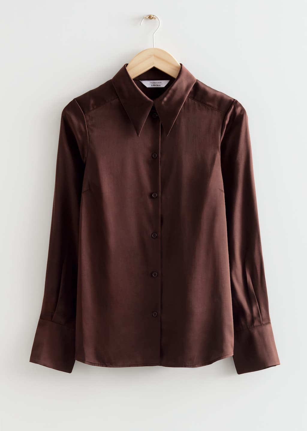 Relaxed Satin Shirt - Brown - Still Life