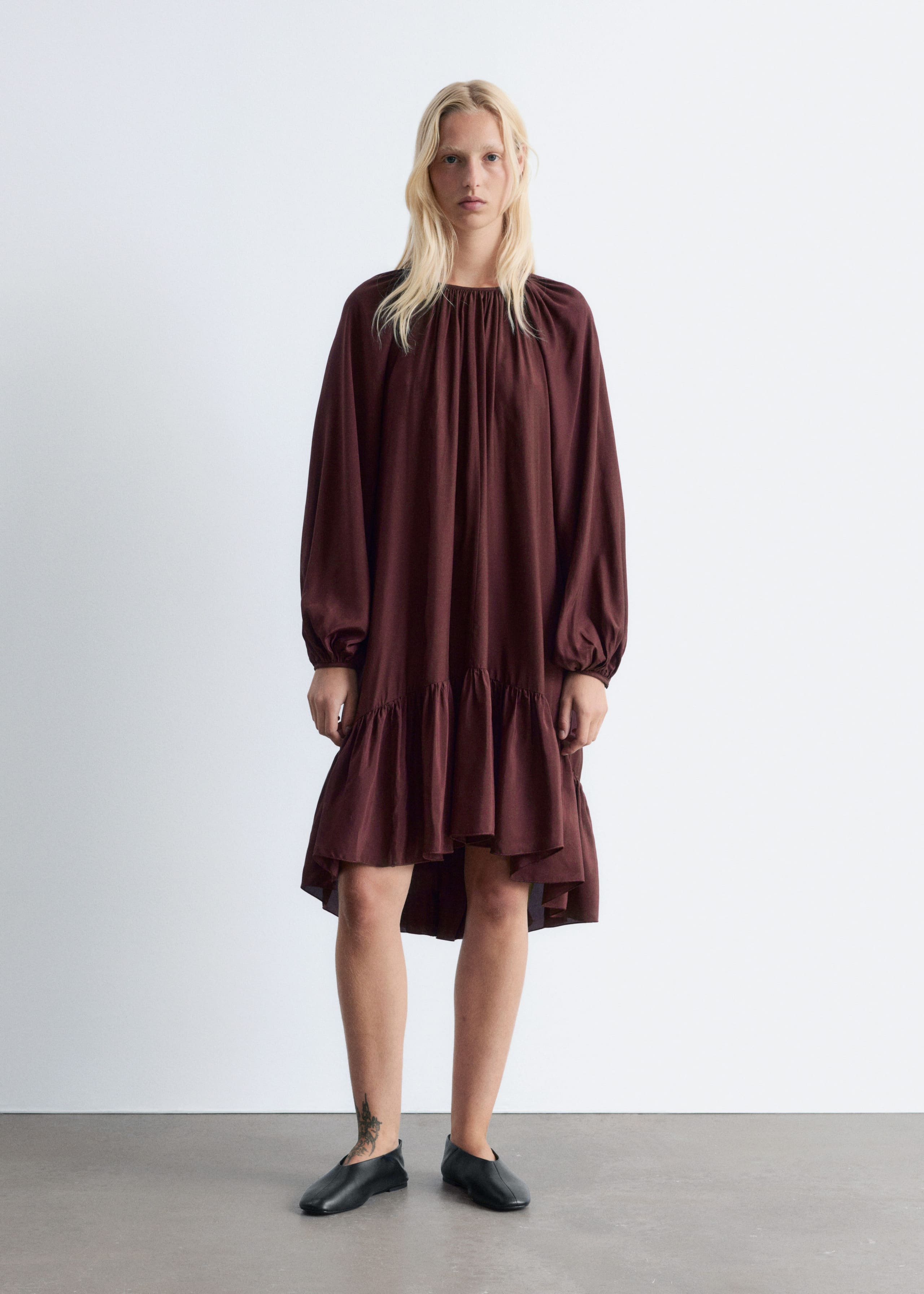 Image of Minikleid mit Volants und Ballonärmeln