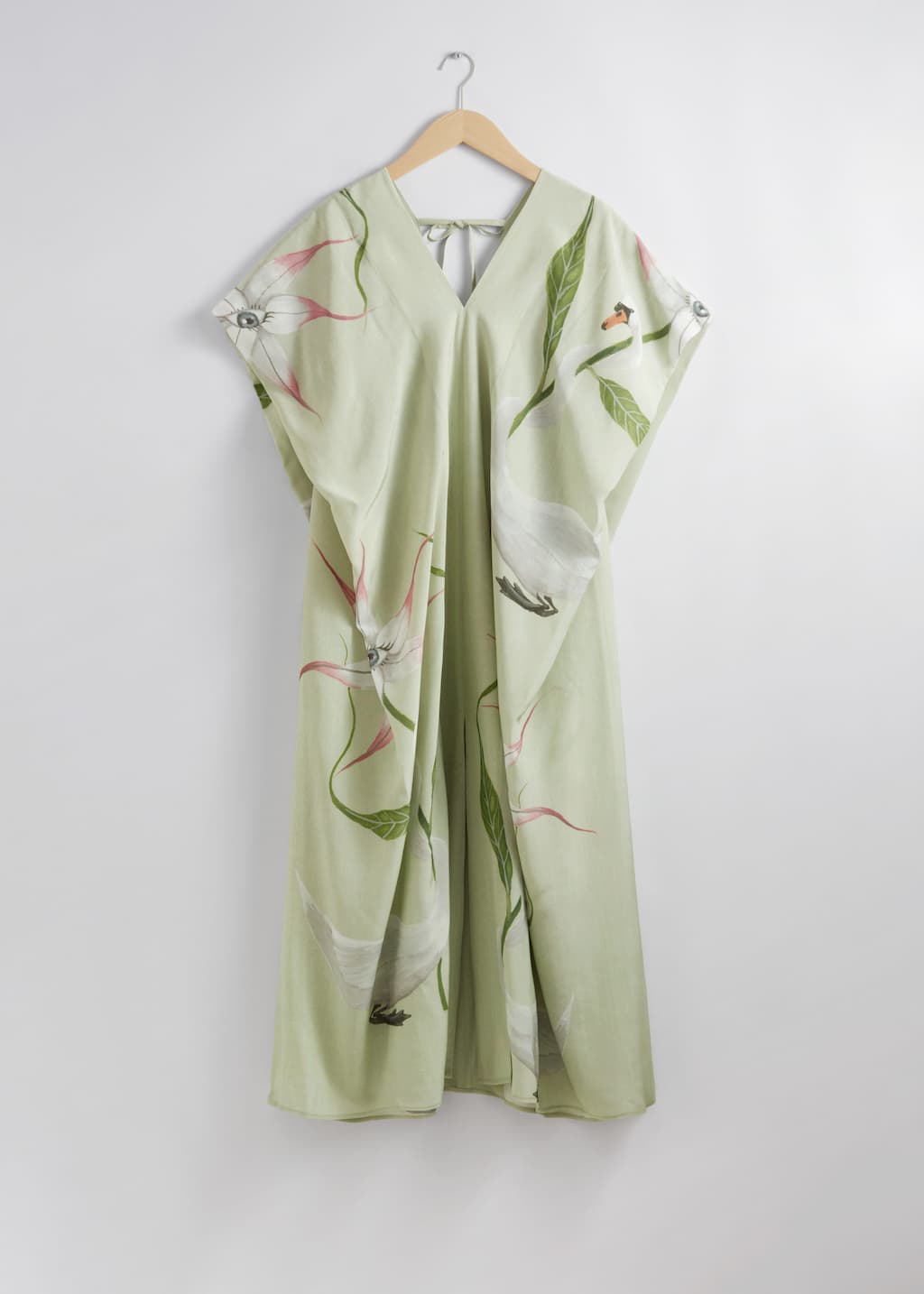 Vestido midi estampado relaxed fit - Estampado rosa - Bodegón