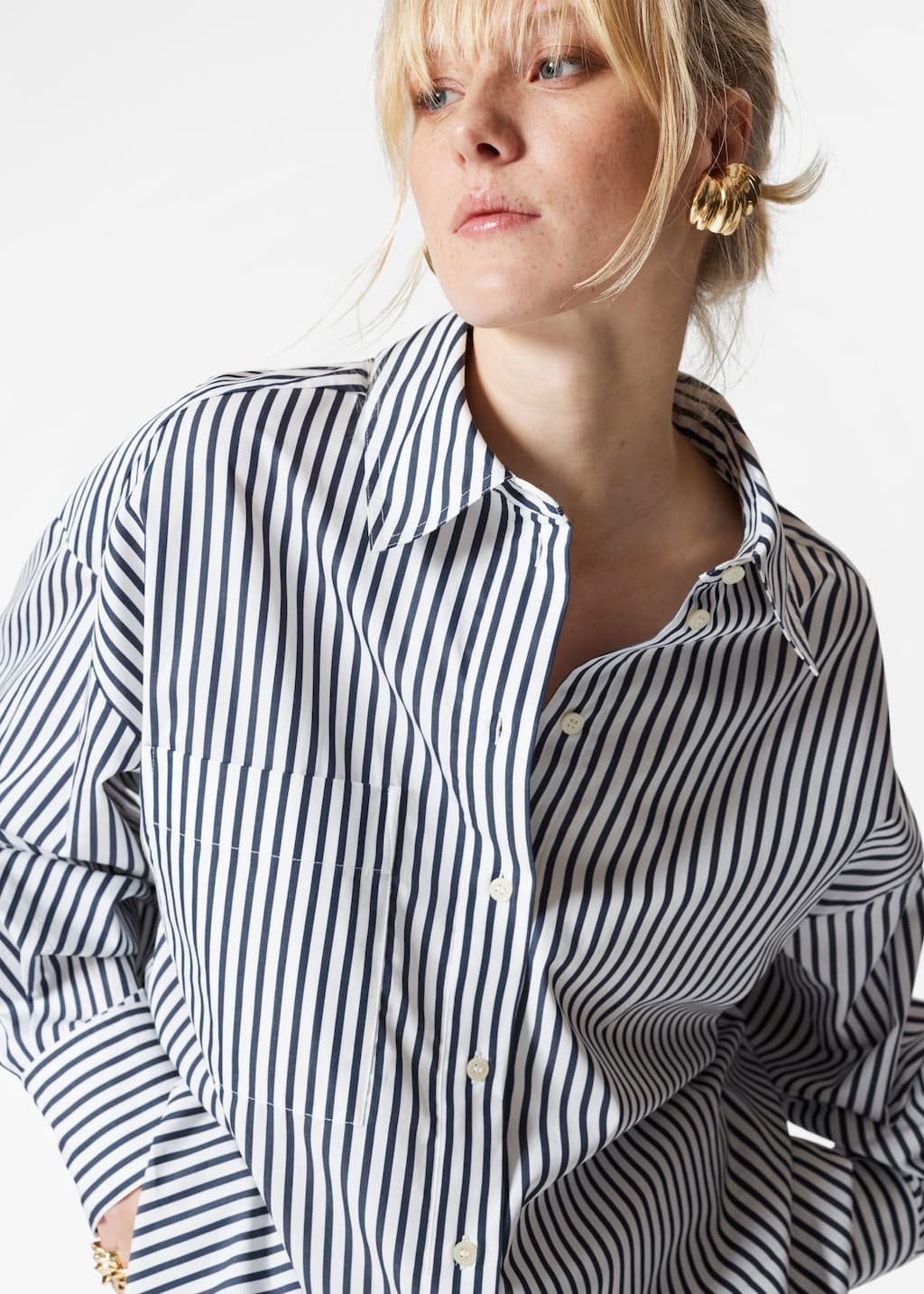 Oversized Shirt - Light Blue Stripes - Lookbook