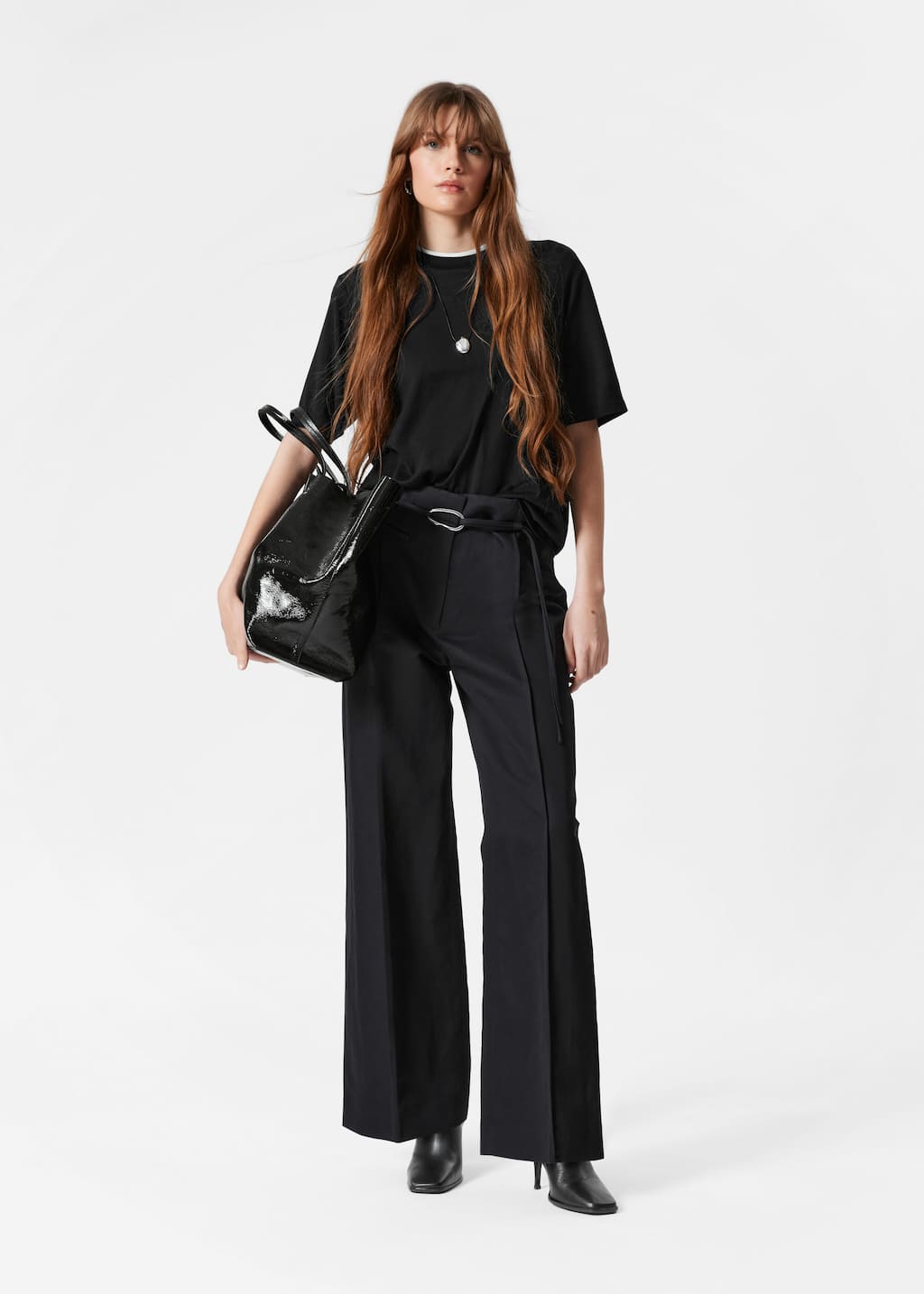 Image of Pantaloni sartoriali con cintura annodata