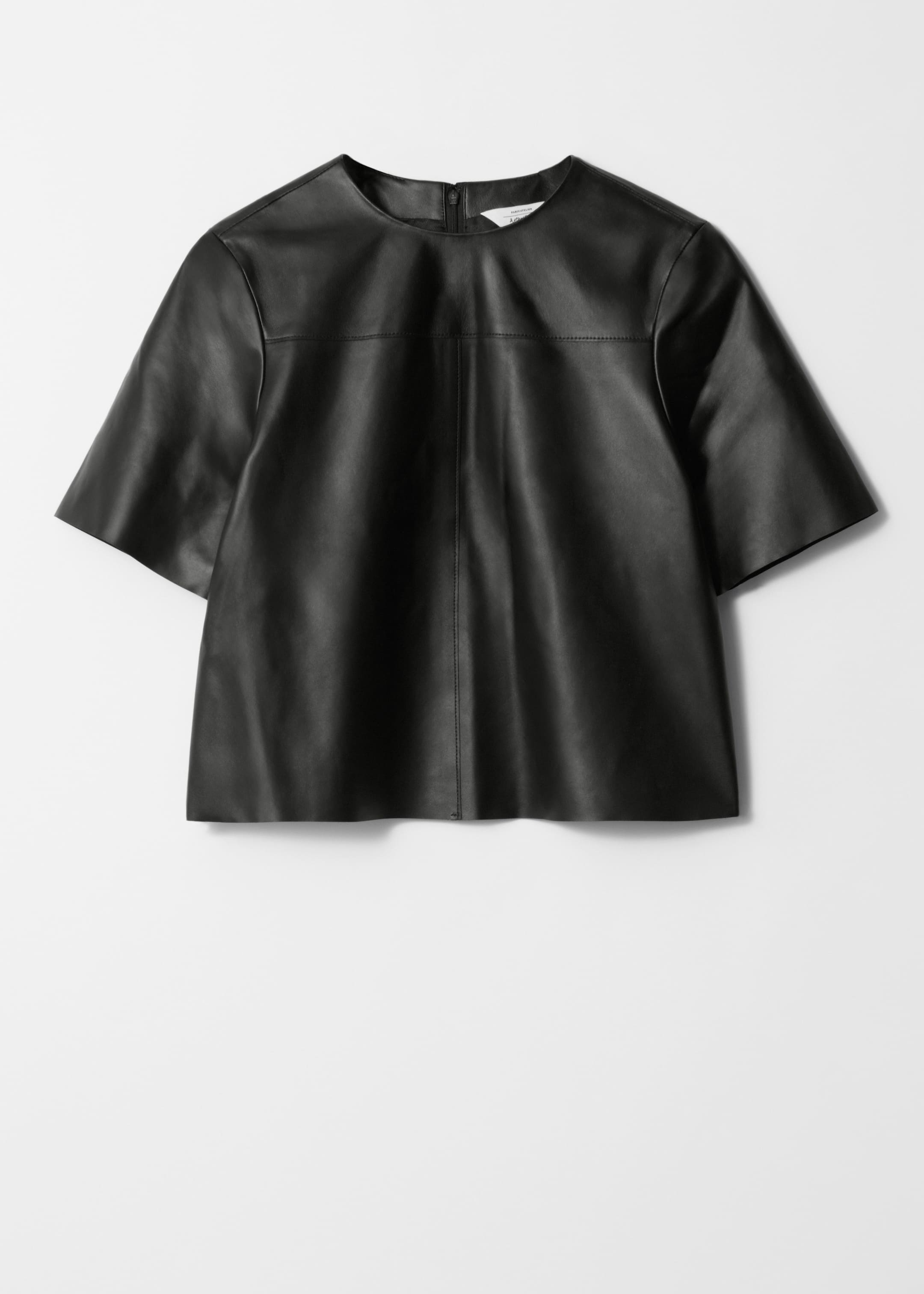 View larger image: Boxy Leather T-Shirt - Black - Ladies | H&M GB 1